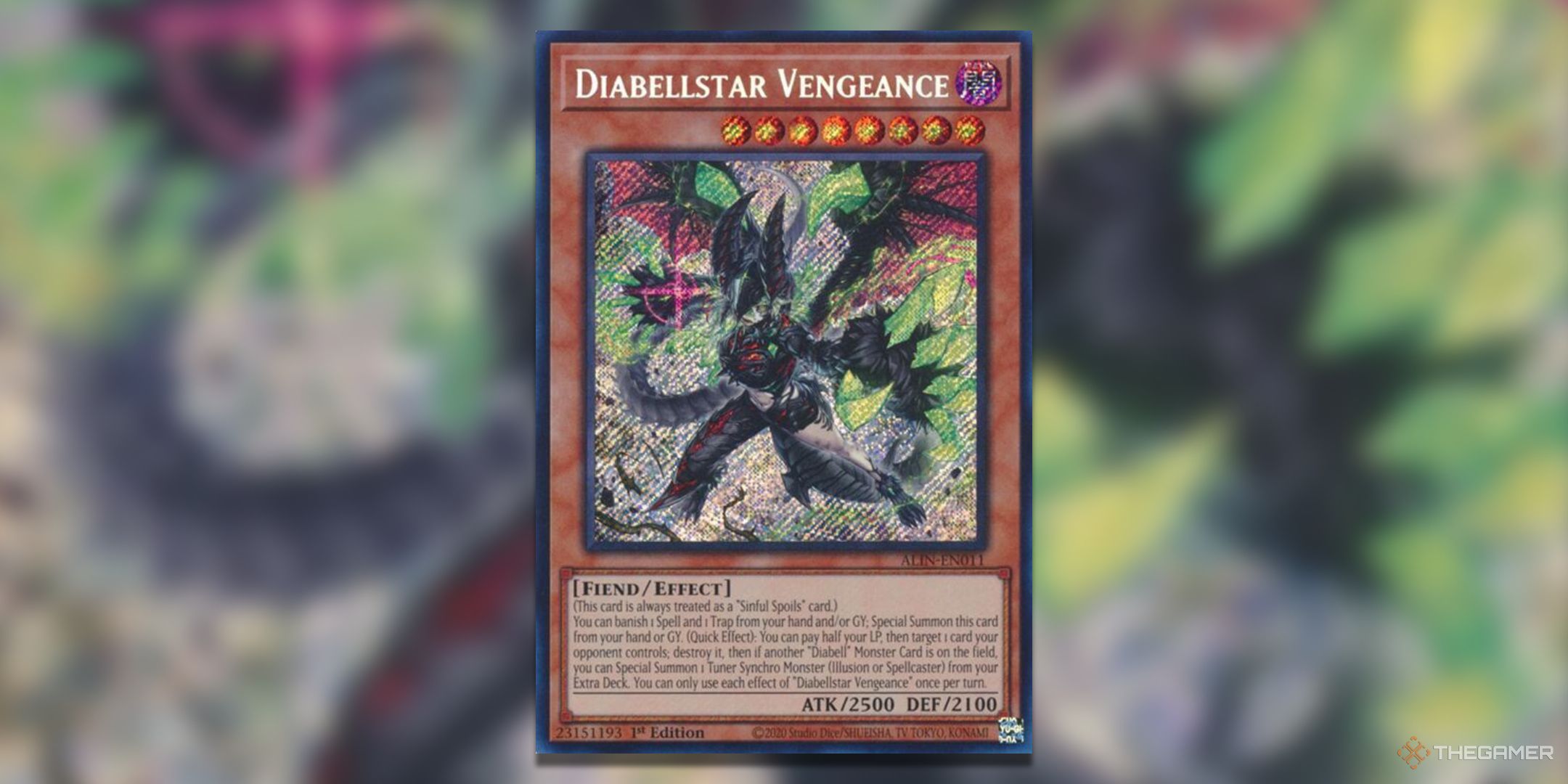 Diabellstar Vengeance Yu-Gi-Oh! TCG secret rare card art from Alliance Insight.