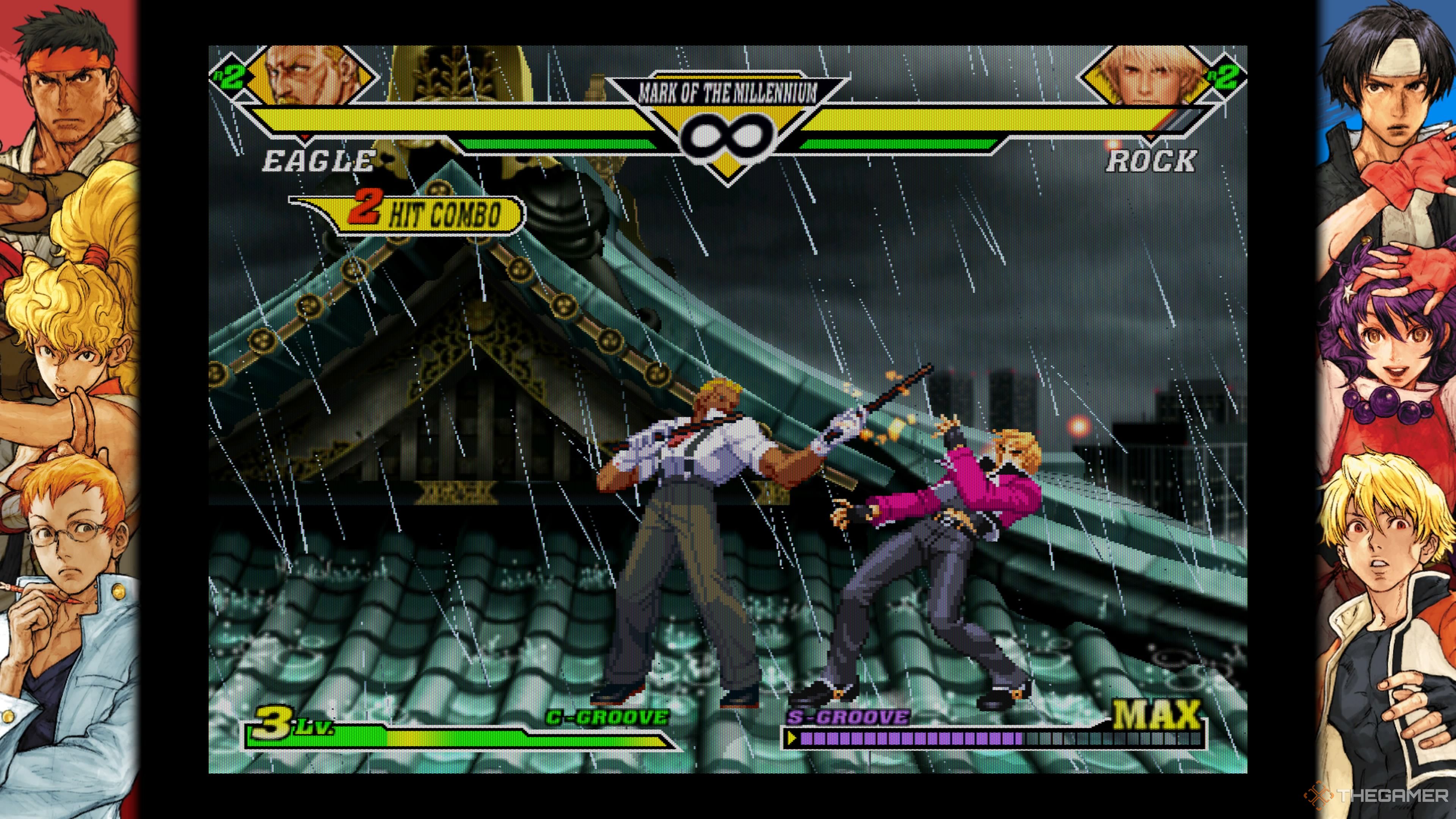 Eagle striking Rock in Capcom Vs. SNK 2.