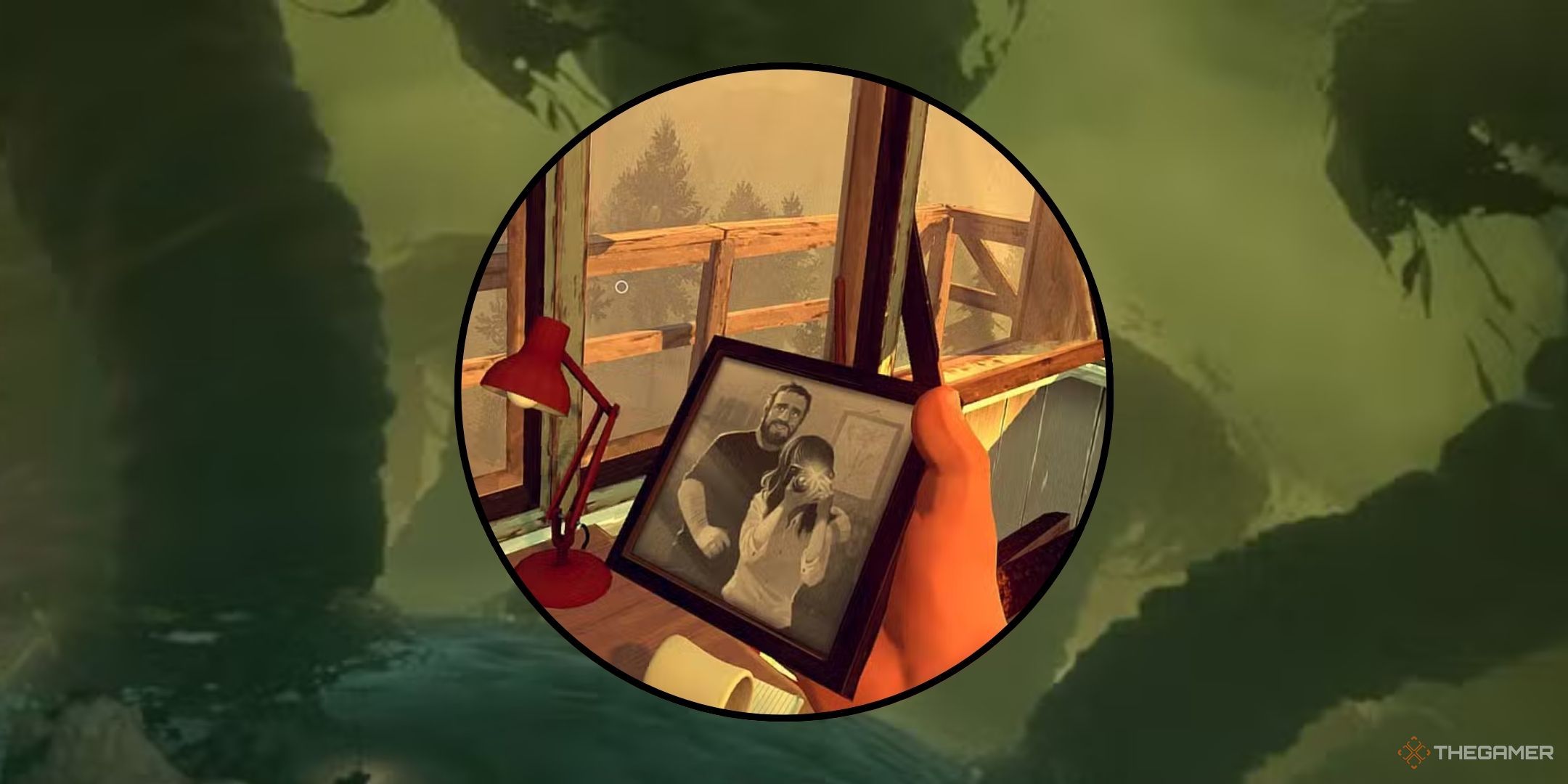 Featured image contiaing an image from Firewatch in the middle with an Outer Wilds image in the background.