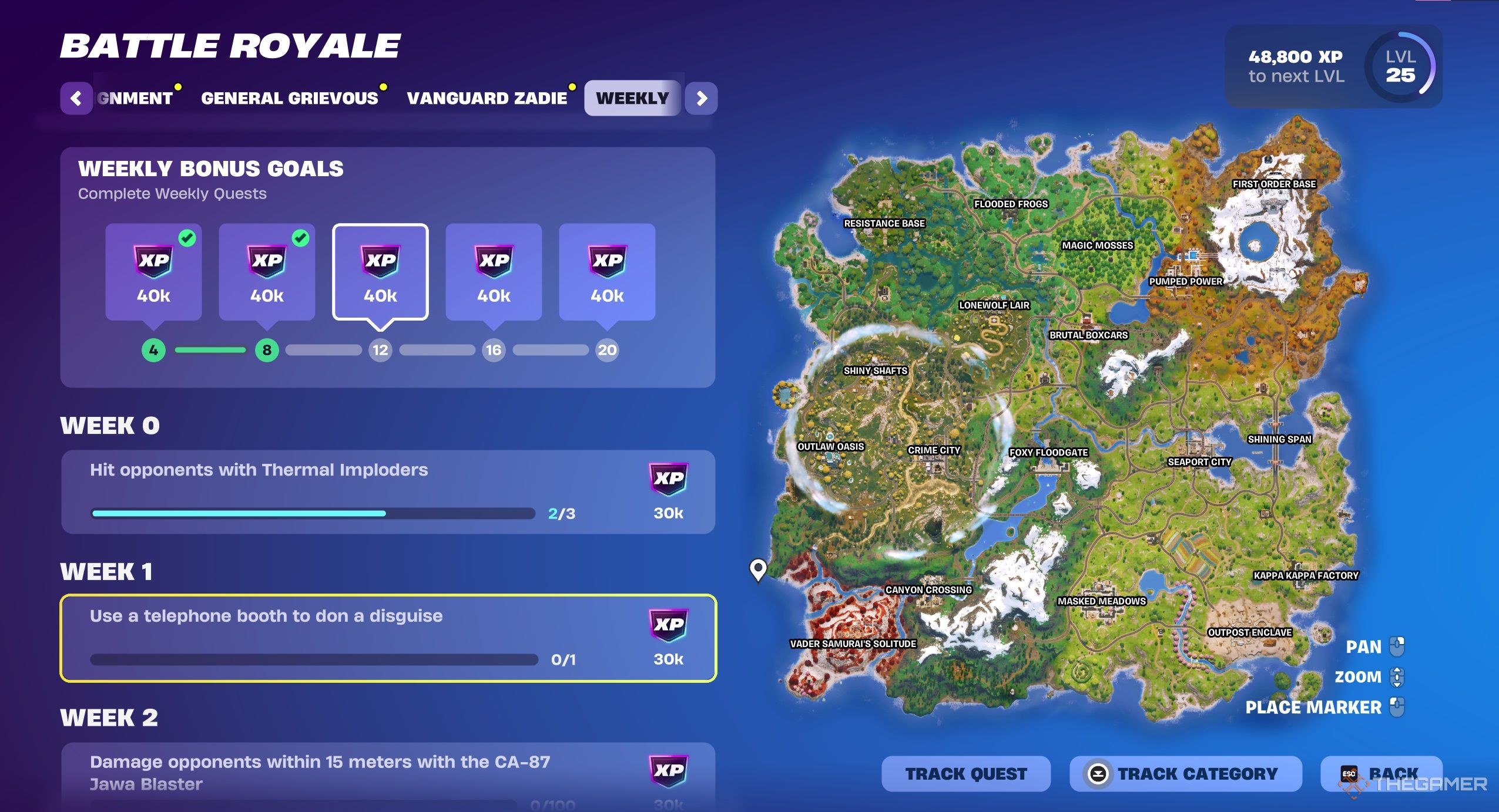 All the week one quests in Fortnite.