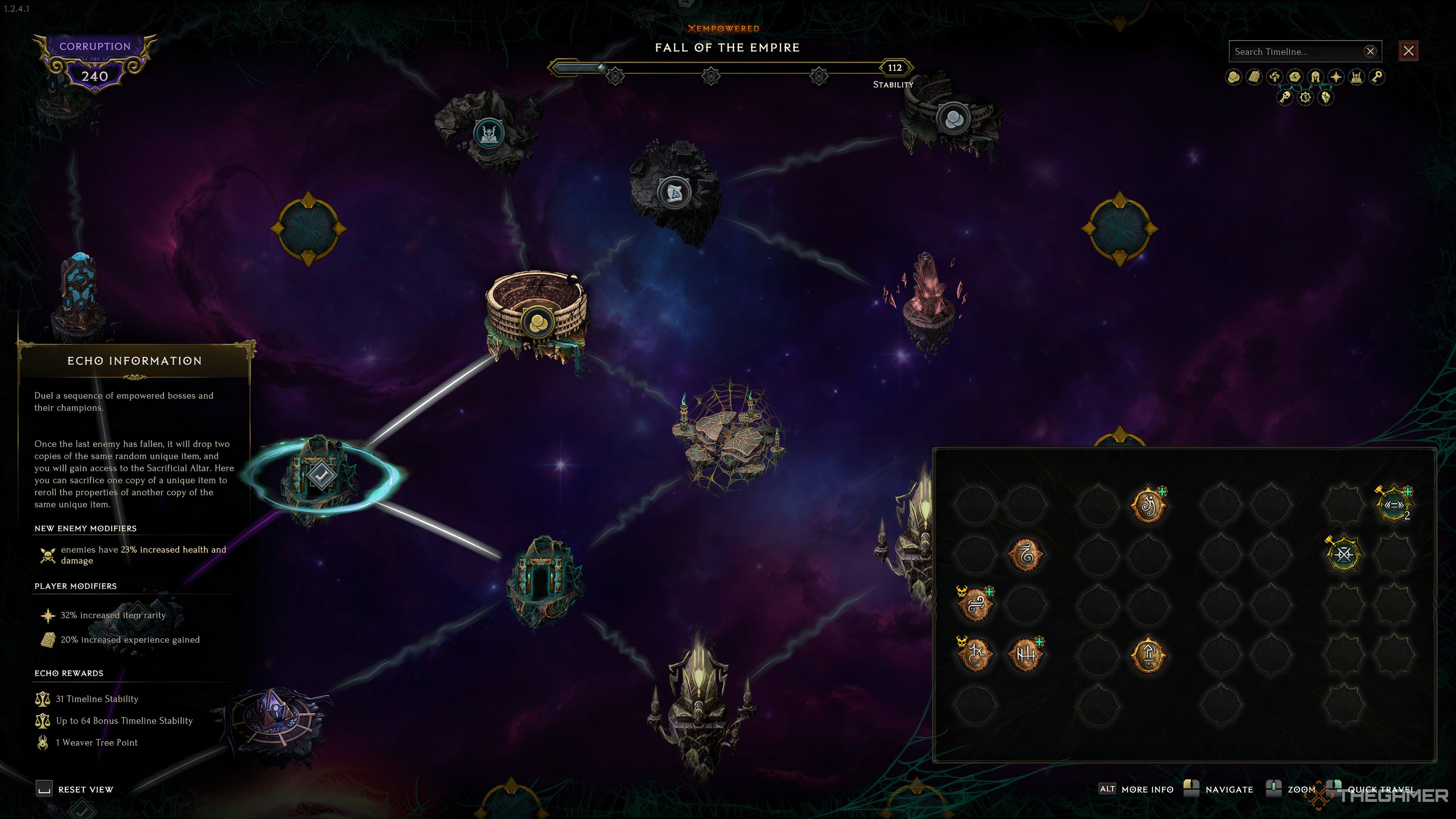Gauntlet of Strife Echo in the Timeline Map in Last Epoch.