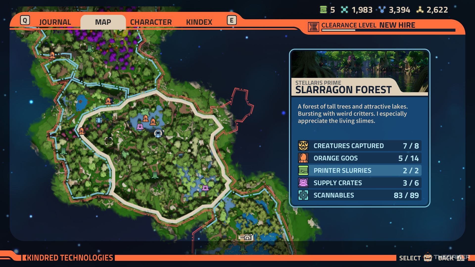 Grappling shipping container Slarragon Forest supply crate map location in Revenge of the Savage Planet.