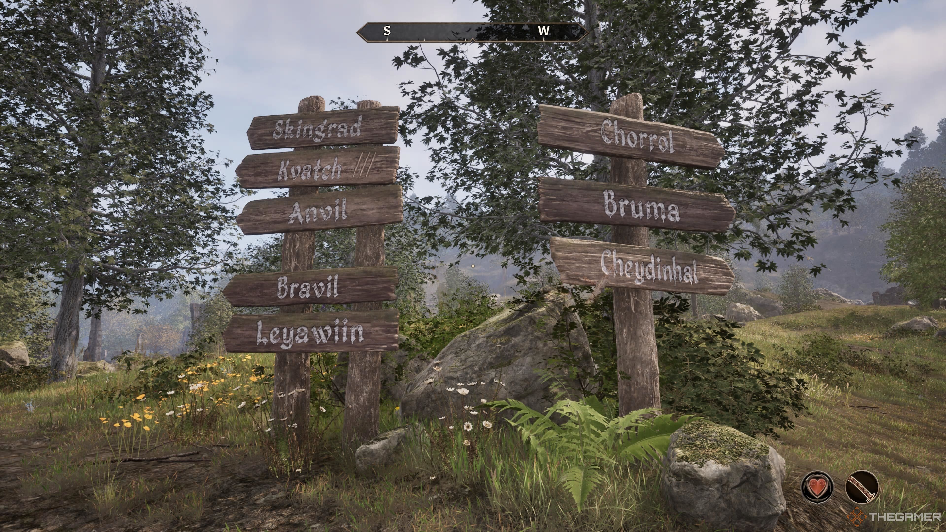 Signposts in Oblivion Remastered.