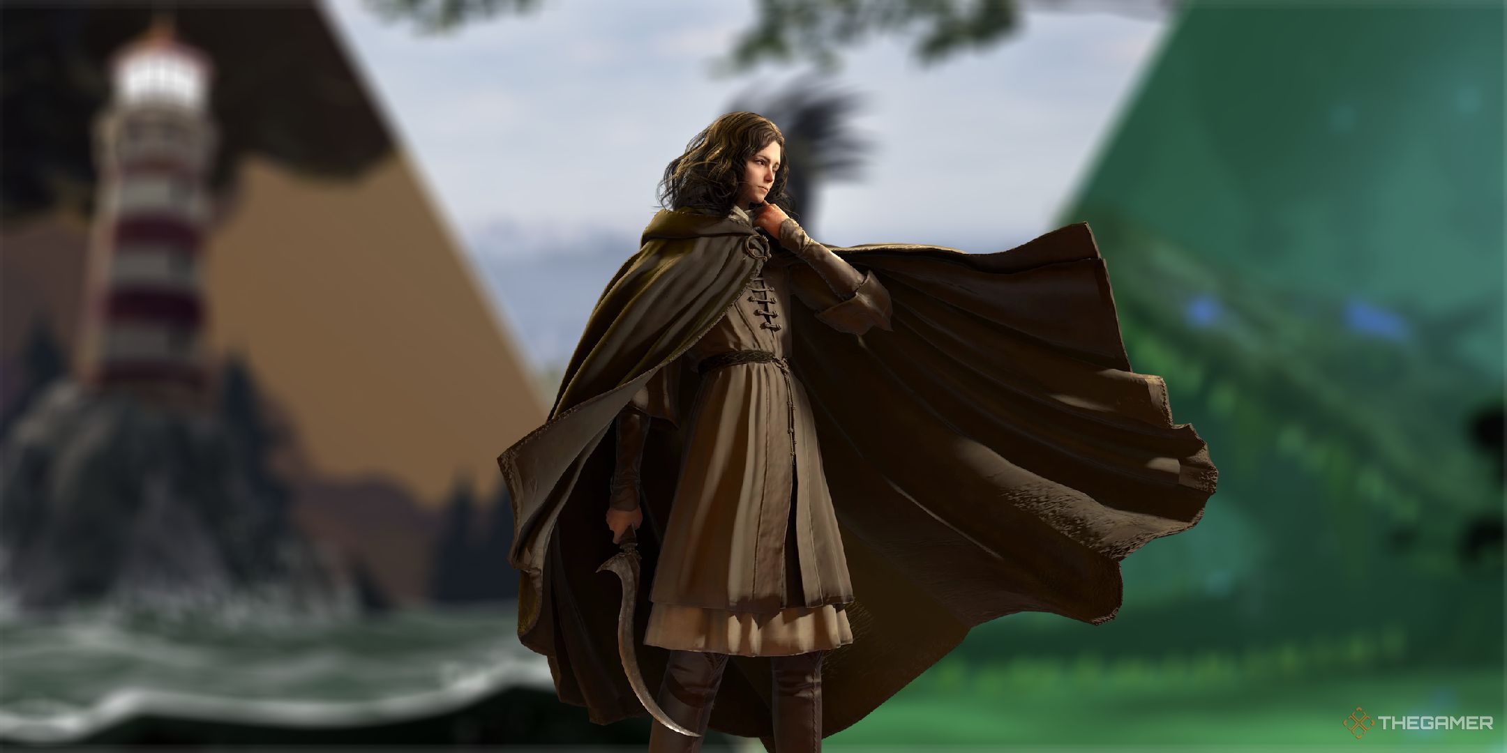 Melina from Elden Ring in front of some blurred out moments in games that let you explore the story at your own pace.