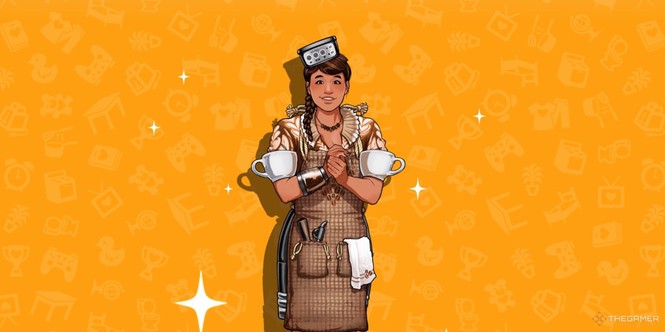 Kopi on an orange background in date everything.