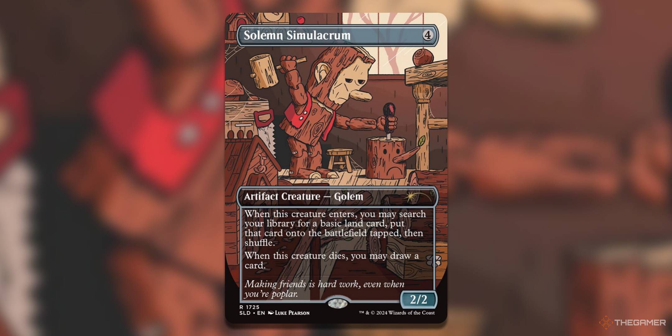 the solemn simulacrum printing from magic: the gathering's luke pearson secret lair.