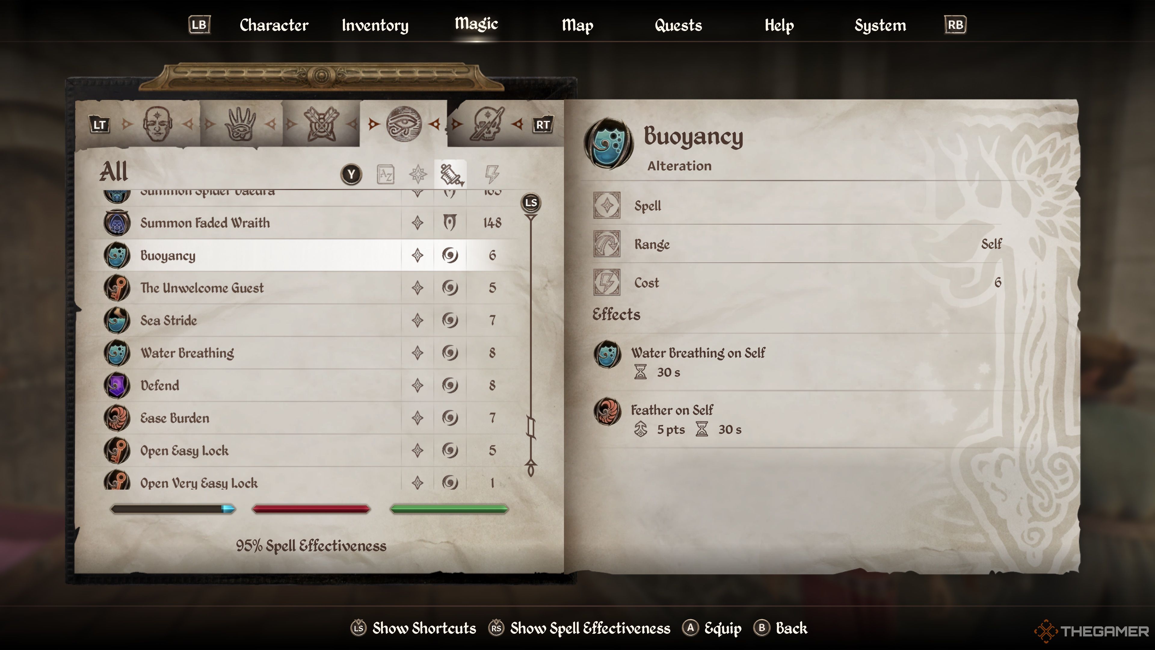 Oblivion Remastered Best Alteration Spells Buoyancy 6