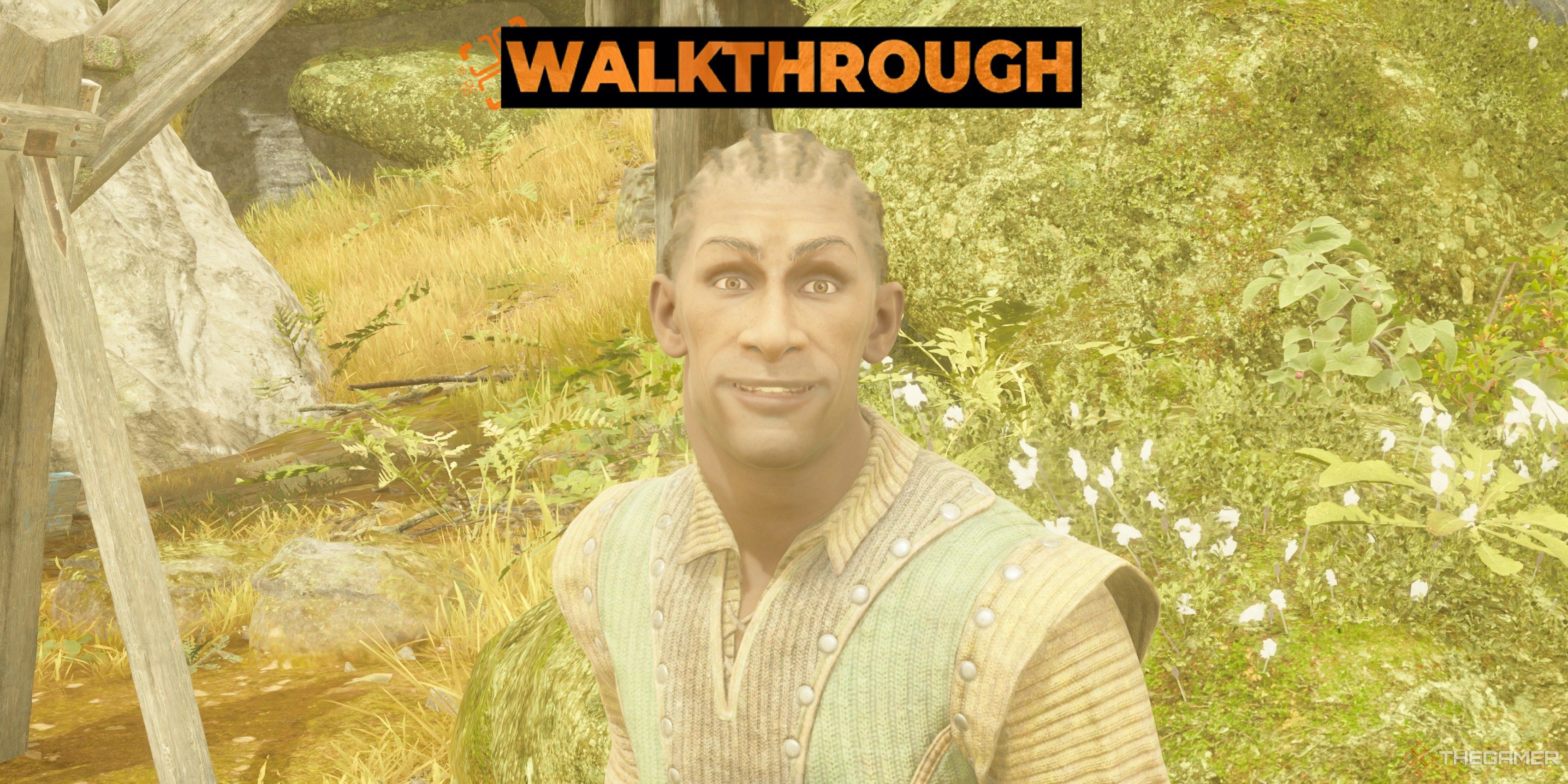 Pyke looking up at the main character during To Help A Hero in Oblivion Remastered.