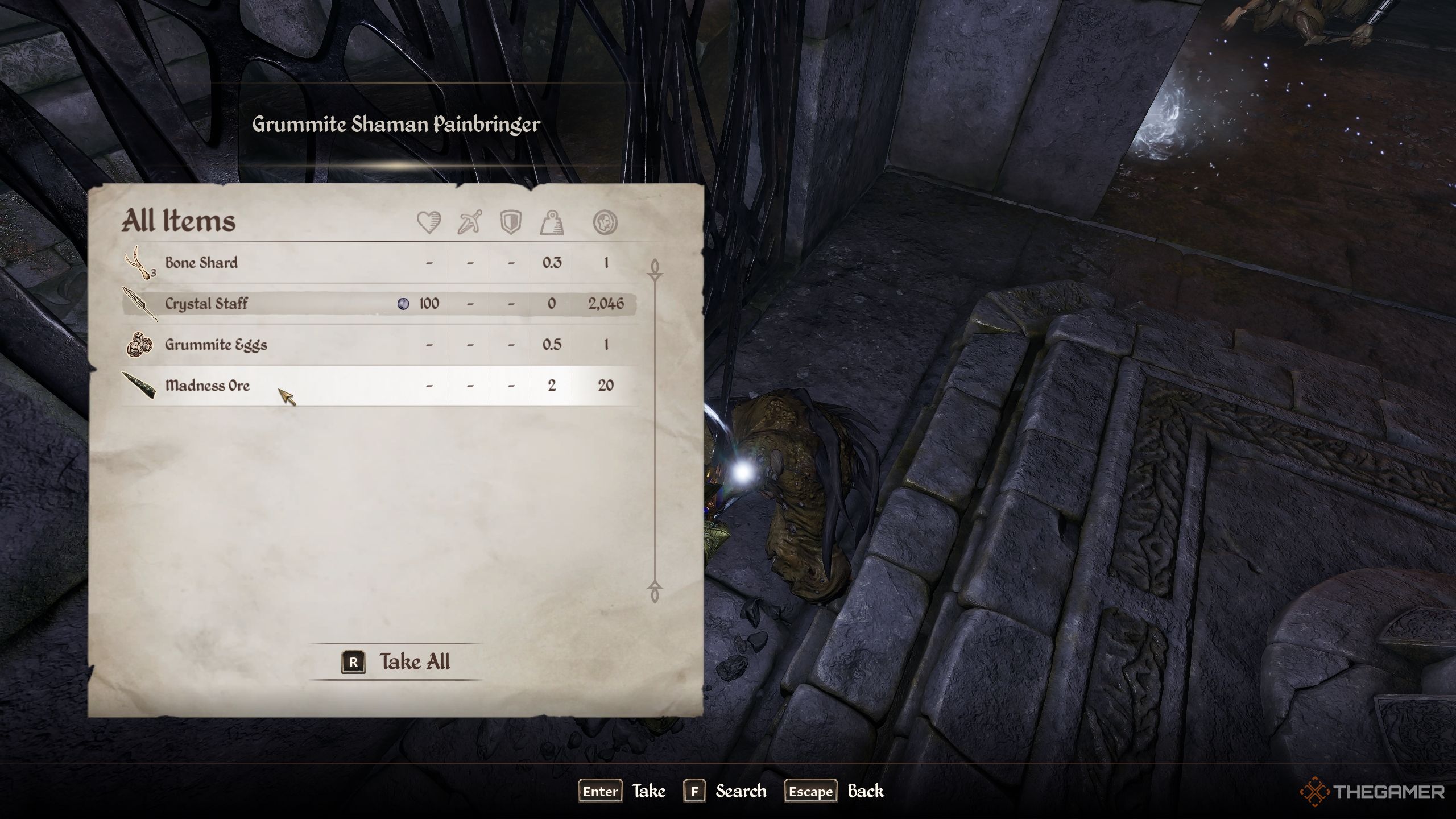 Player about to loot a madness ore - Oblivion Remastered