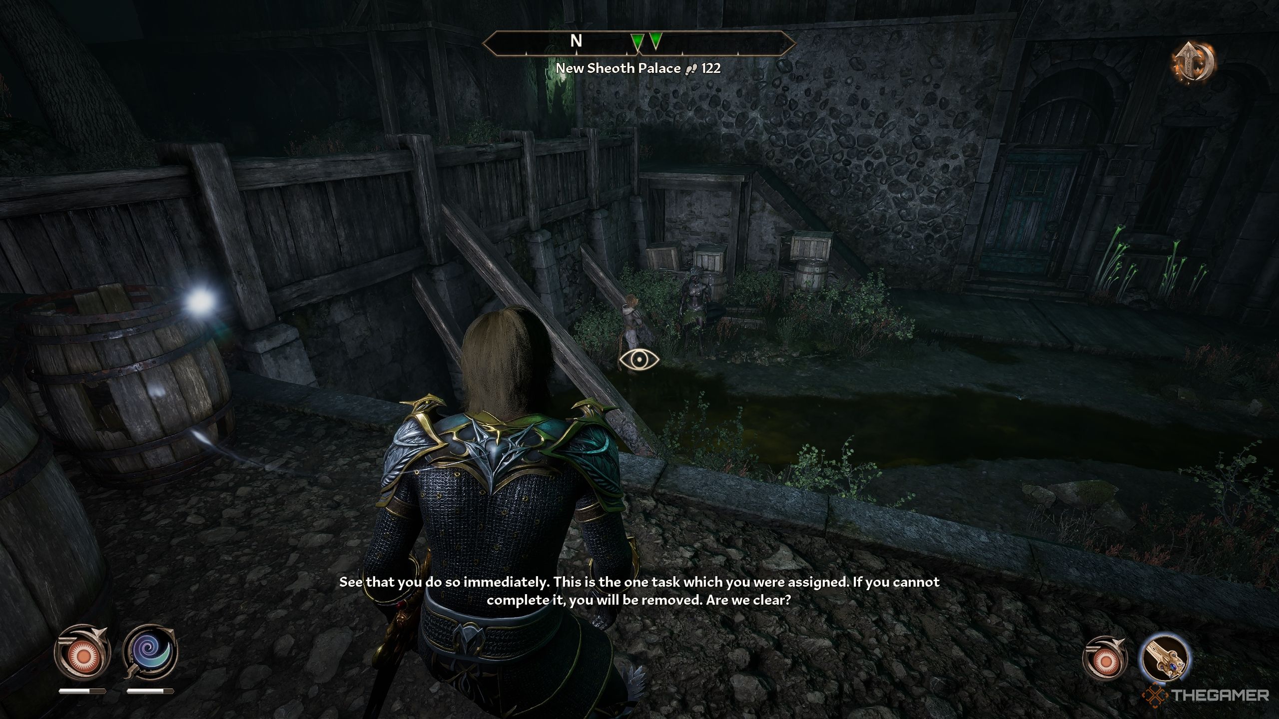 Player is eavesdropping on Ma'zddha and Nerene - Oblivion Remastered