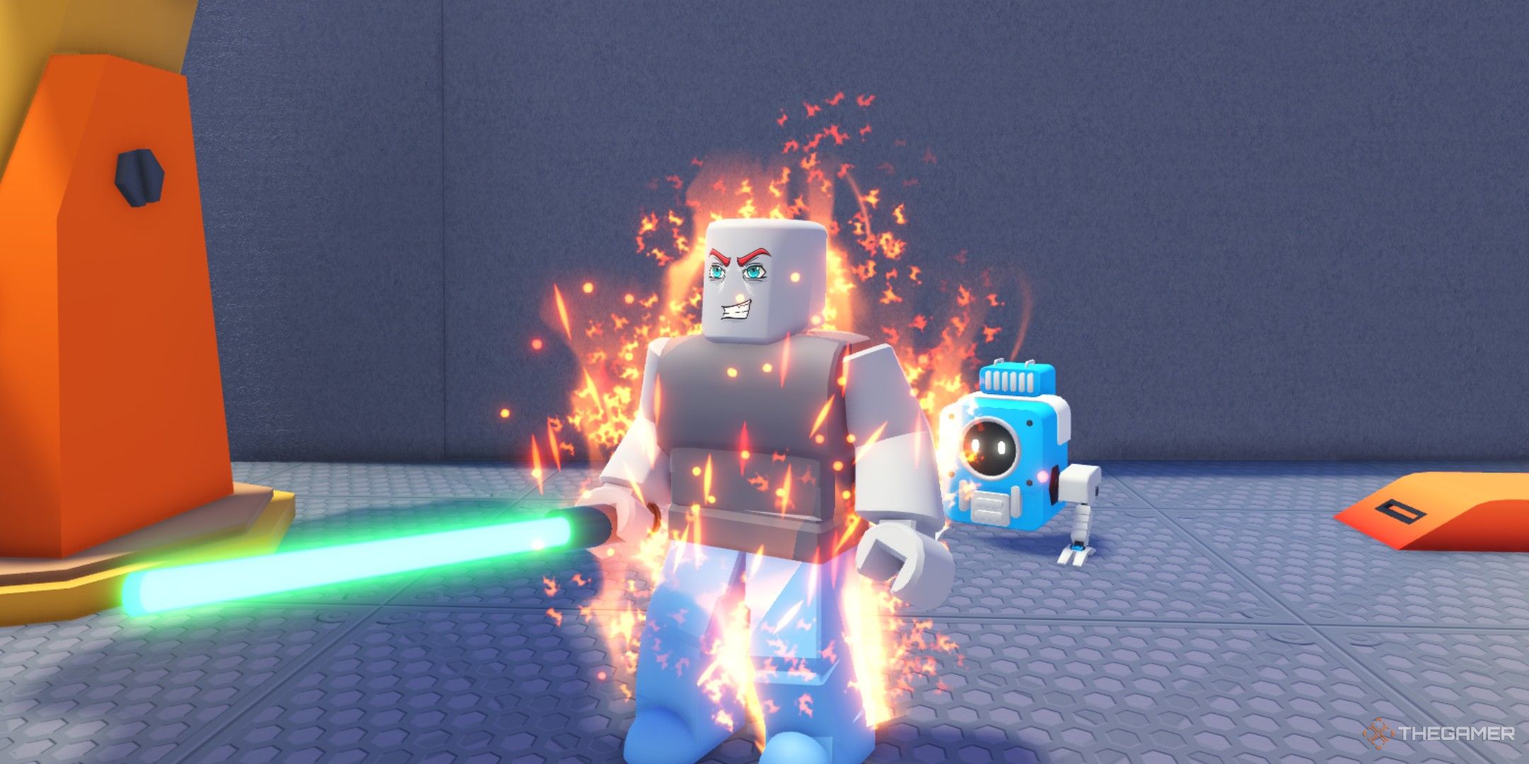 a player in Merge Robot Army on Roblox