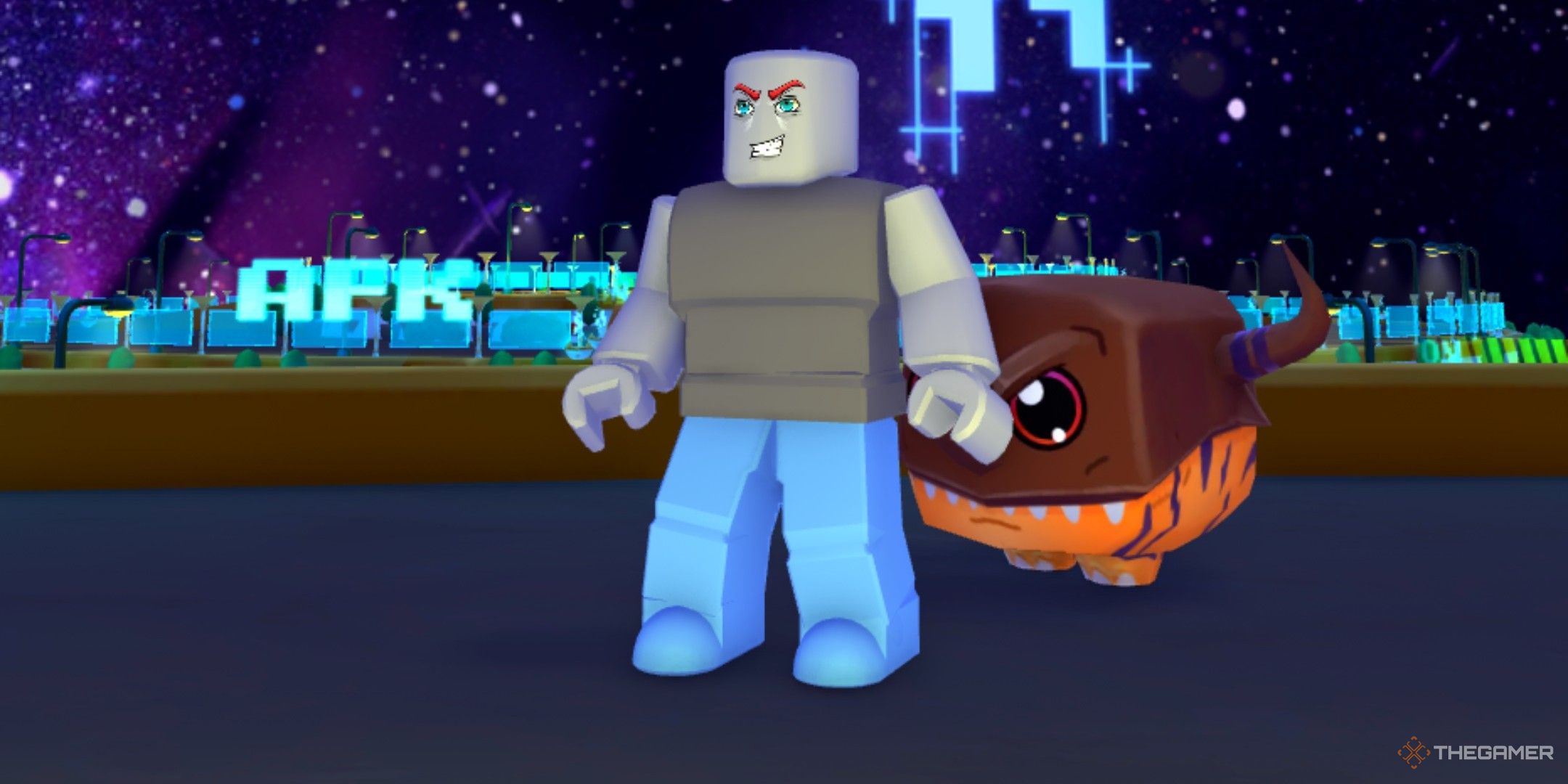 a player and a pet in Digi Tower on Roblox