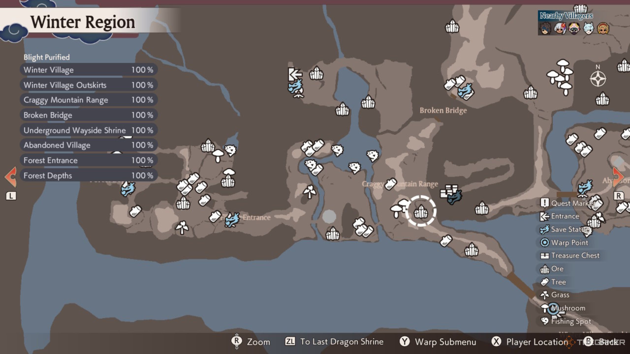 Rune Factory Guardians Of Azuma ore locations on winter village.