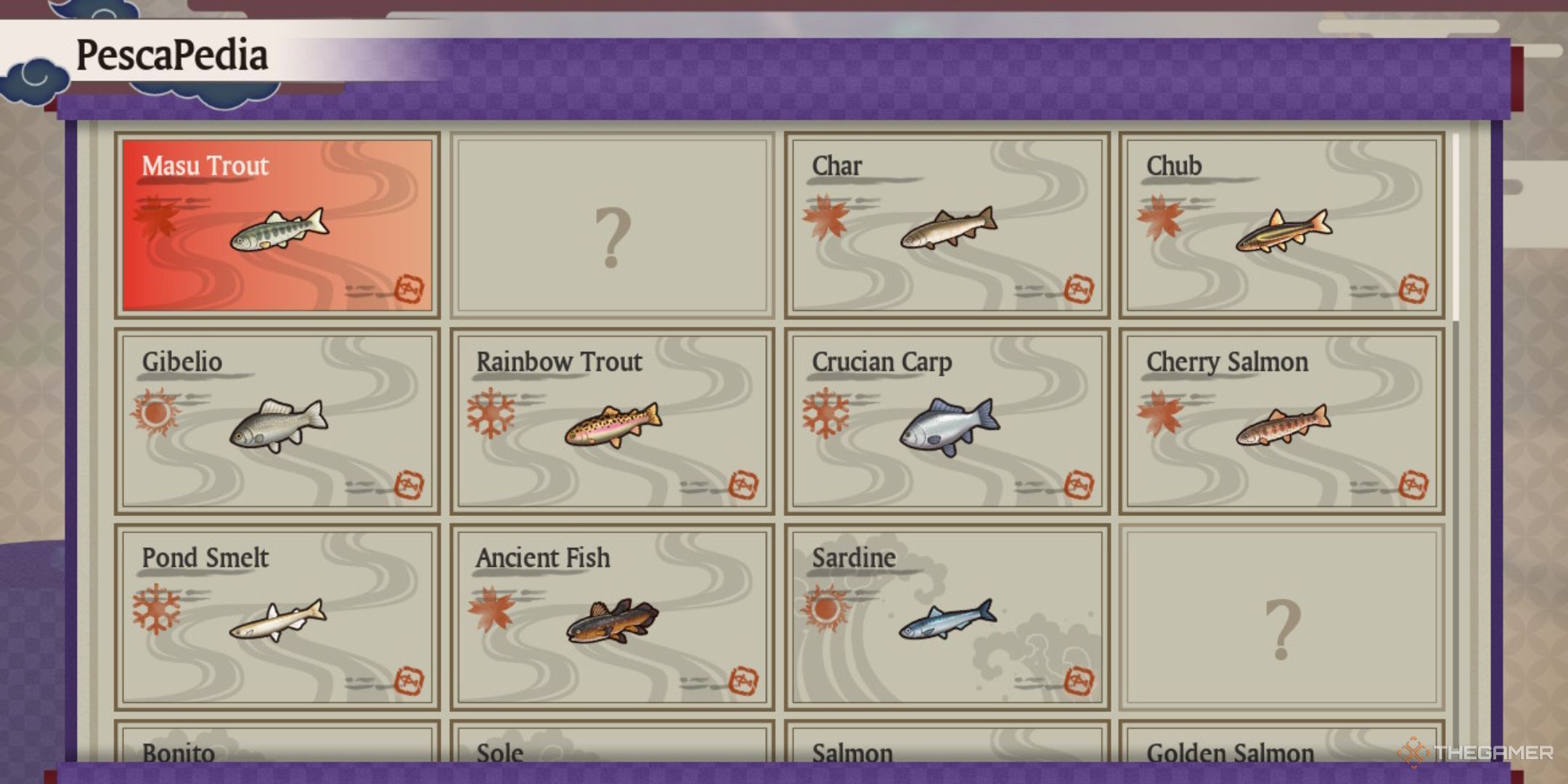 Rune Factory Guardians Of Azuma pescapedia screen.