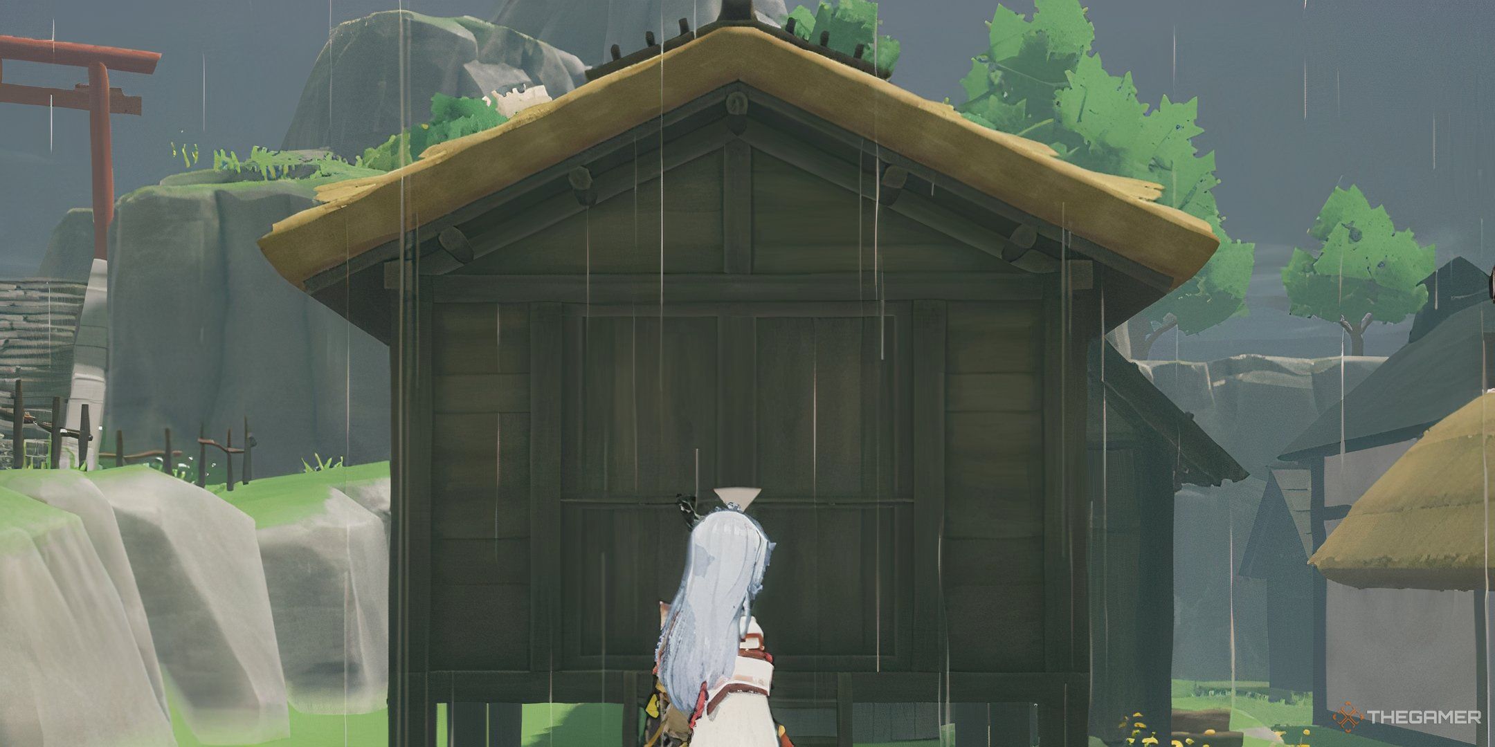 Rune Factory Guardians Of Azuma shipping shed on the screen.
