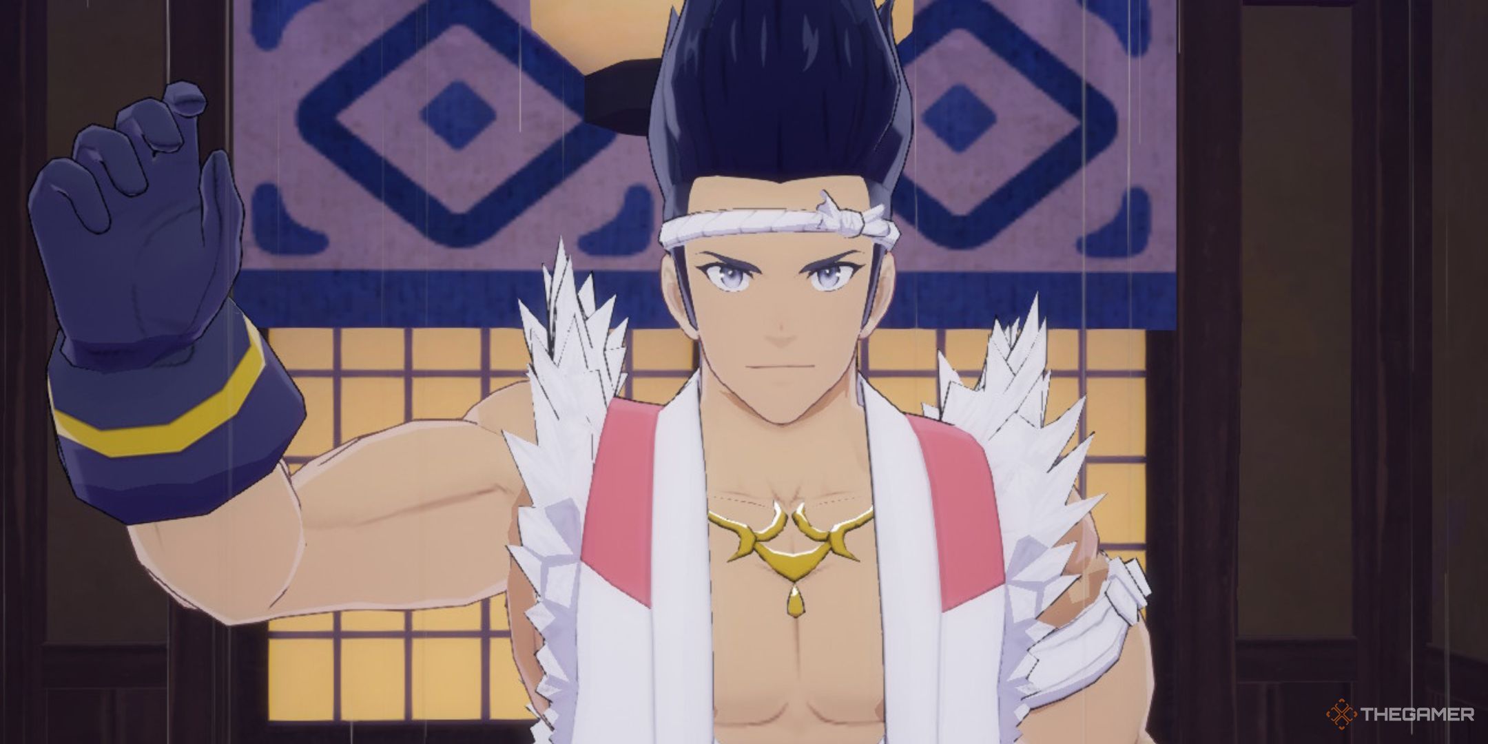 Rune Factory Guardians Of Azuma Takumi closeup on the screen.