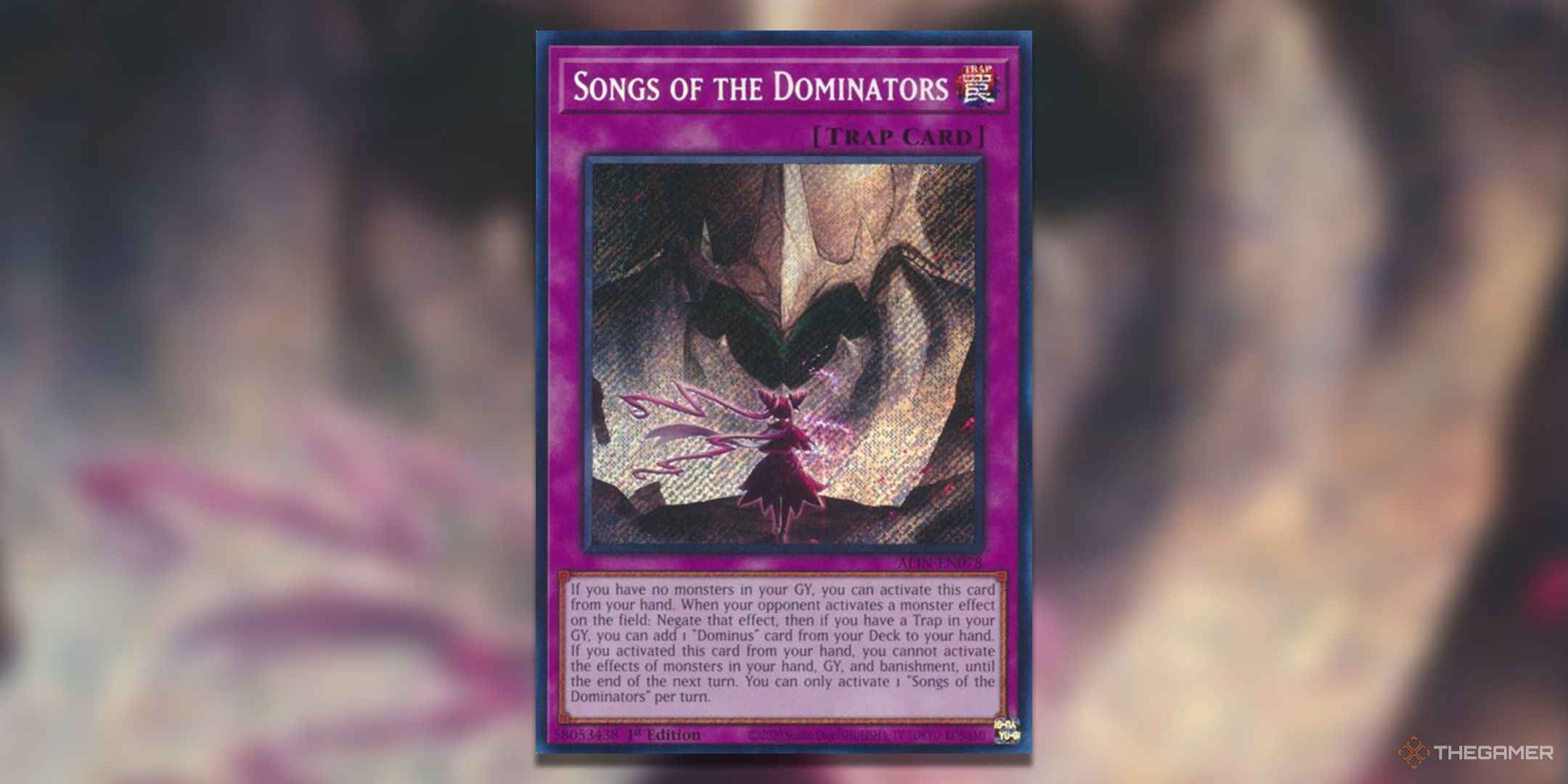 Songs of the Dominators Yu-Gi-Oh! TCG secret rare card art from Alliance Insight.