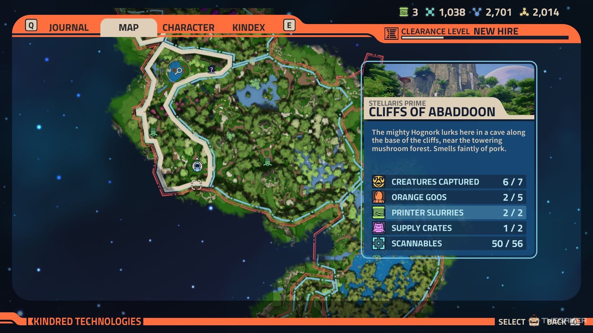 Southern Cliffs of Abaddoon Printer Slurry location on Stellaris Prime in Revenge of the Savage Planet.