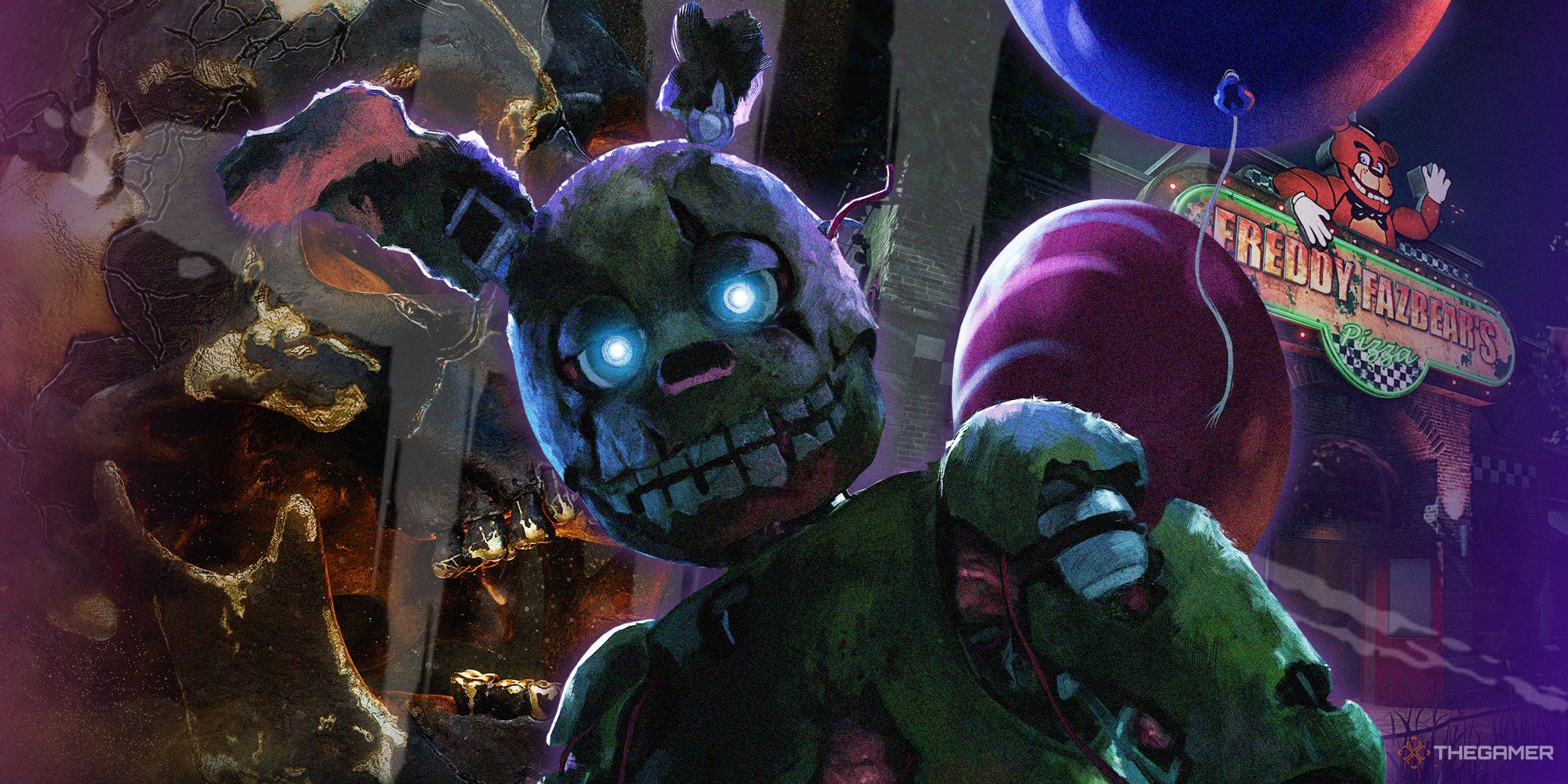 Dead by Daylight Springtrap Key Art over map and 9th anniversary promo