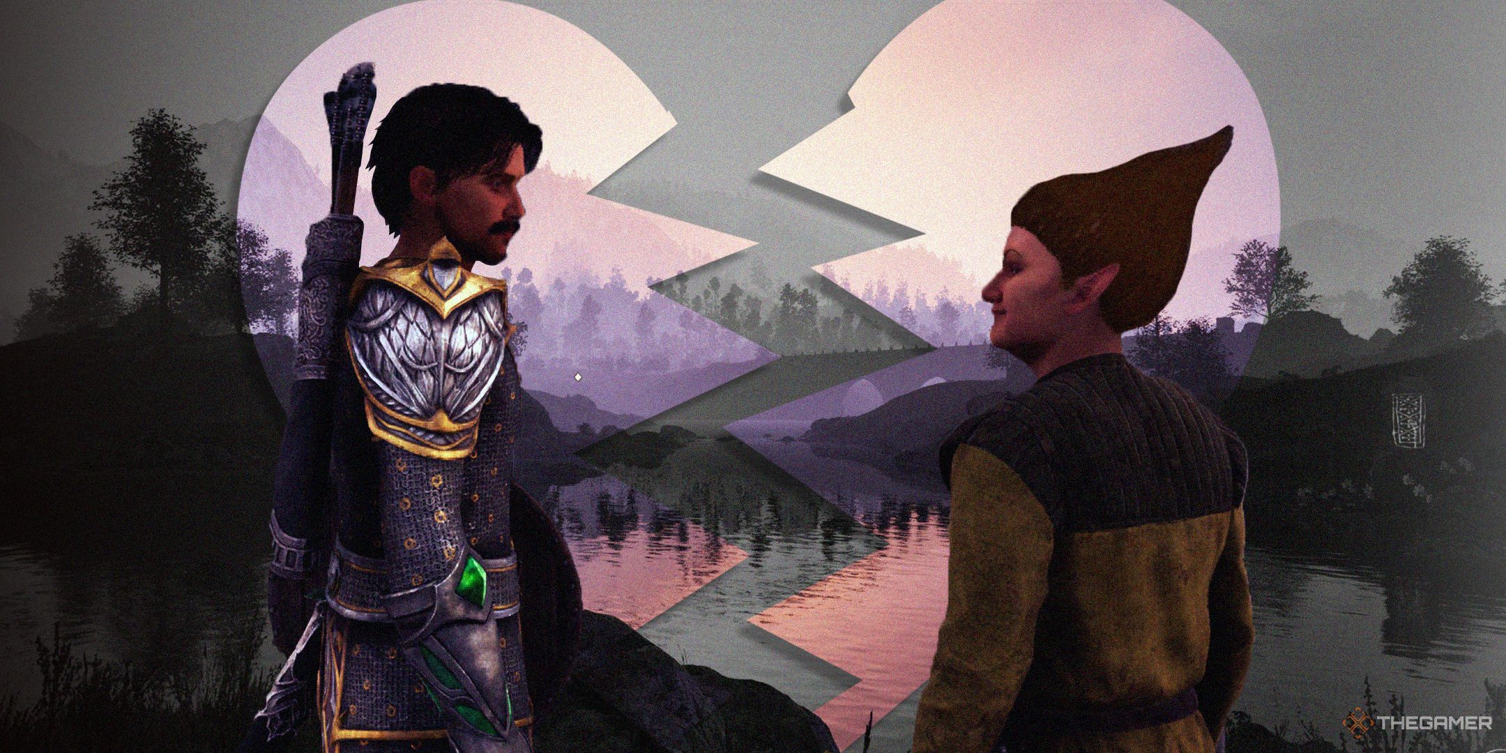 TG Oblivion Adoring Fan and the Hero looking at each other with a broken heart