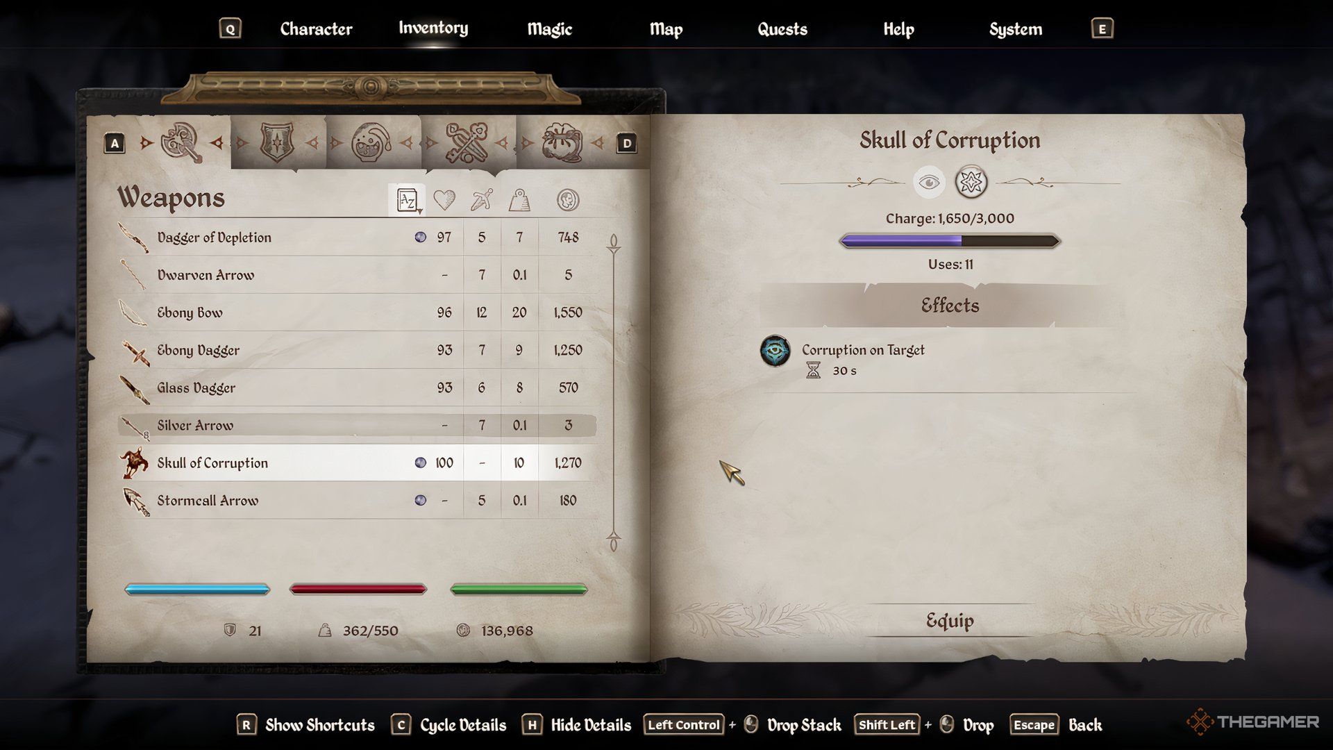 The Staff of Corruption in The Elder Scrolls IV Oblivion Remastered.