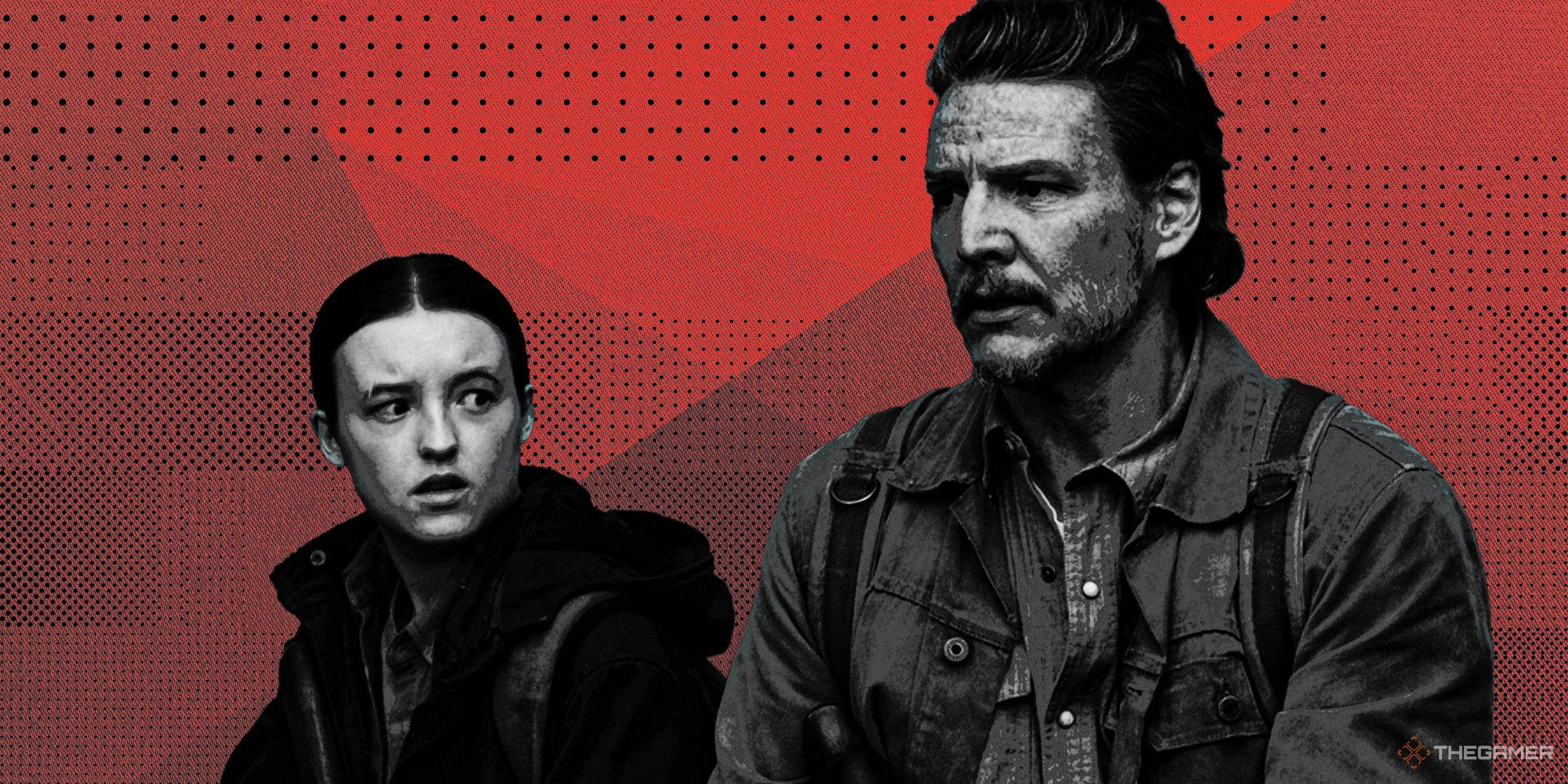 A screencap of The Last of Us Season 2 Episode 6 with Ellie and Joel side by side.