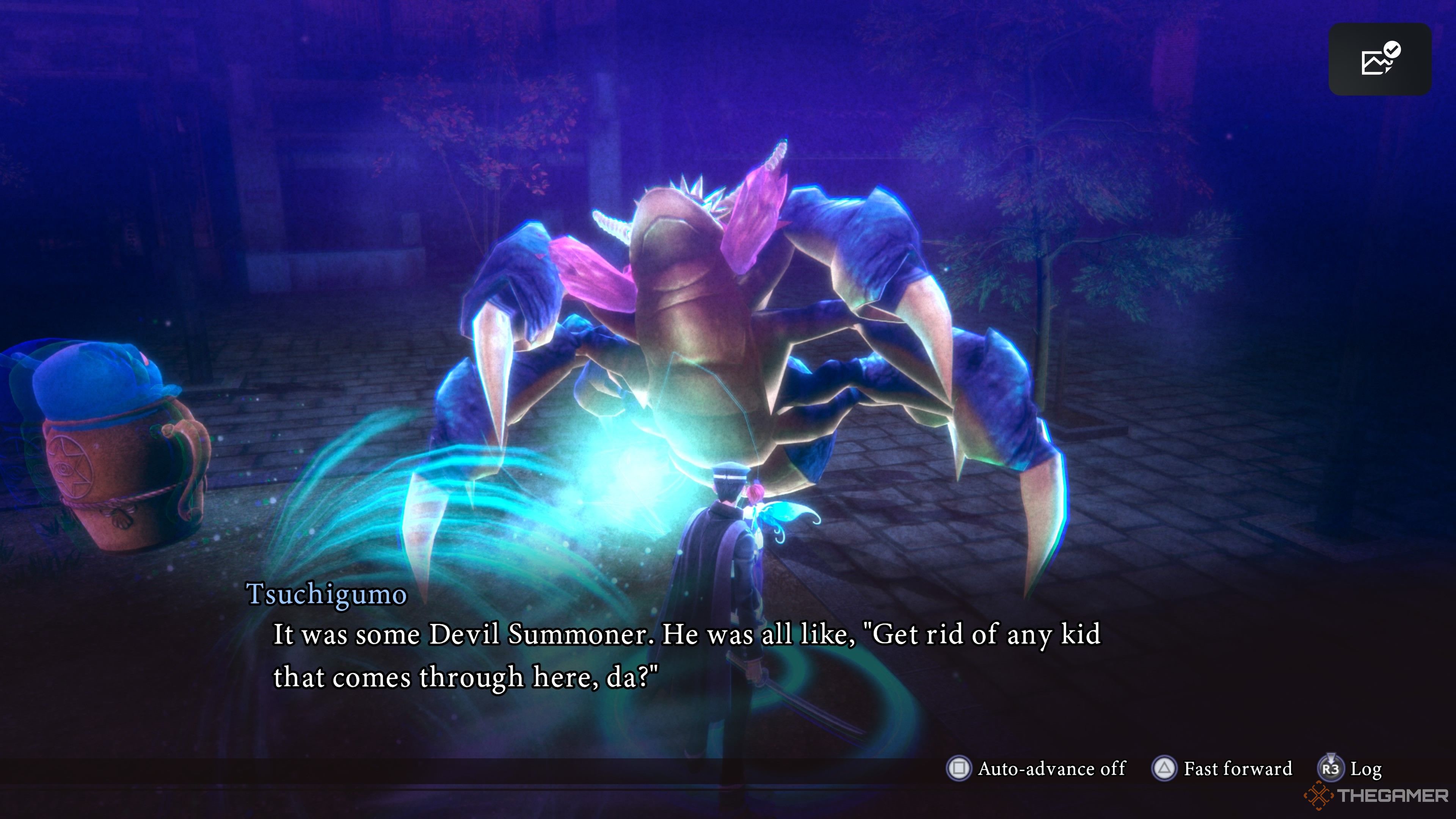 Tsuchigumo saying who it's working with to kidnap Rin in Raidou Remastered The Mystery of the Soulless Army.