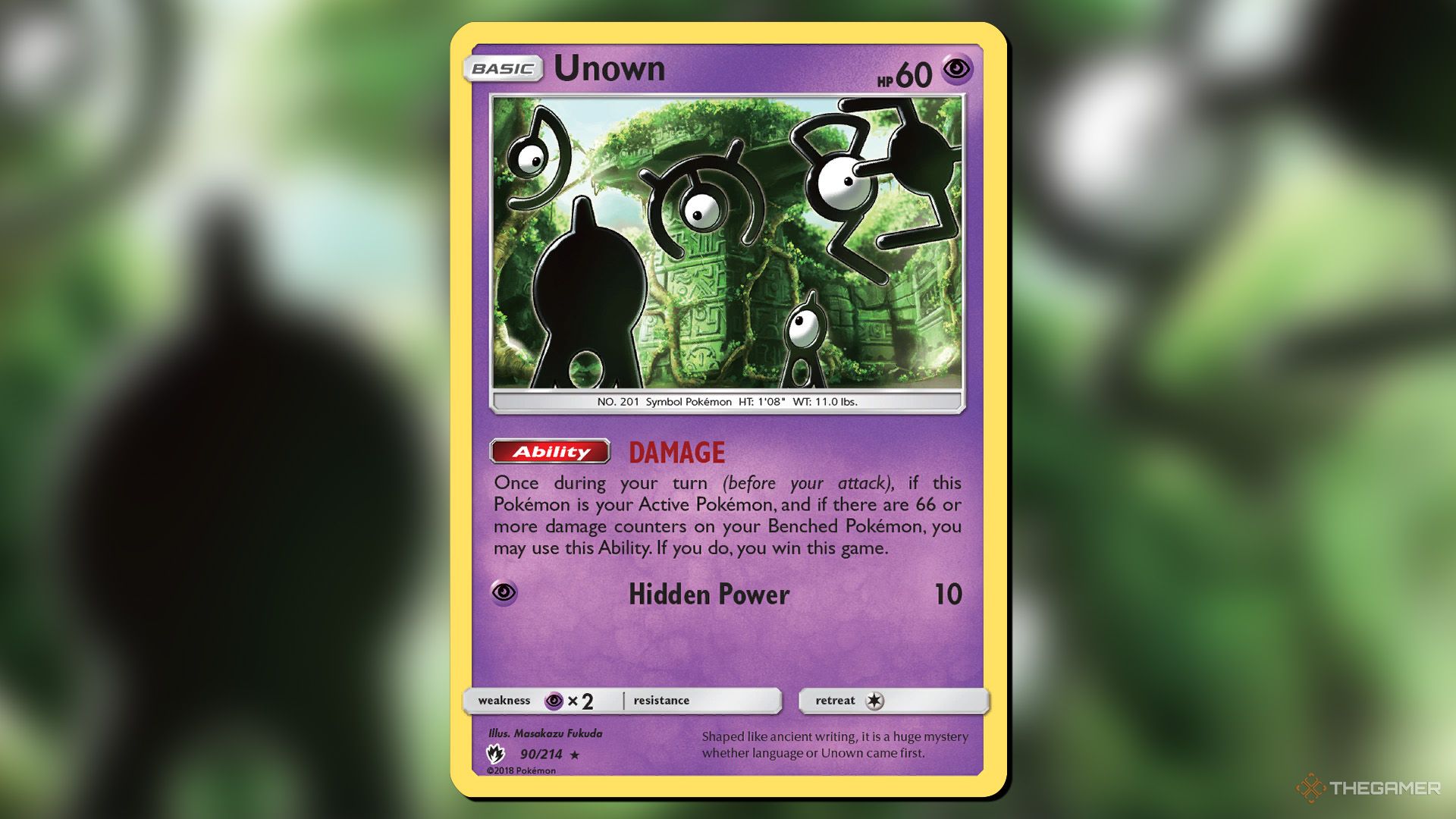 Unown Damage from the Lost Thunder set in Pokemon TCG.