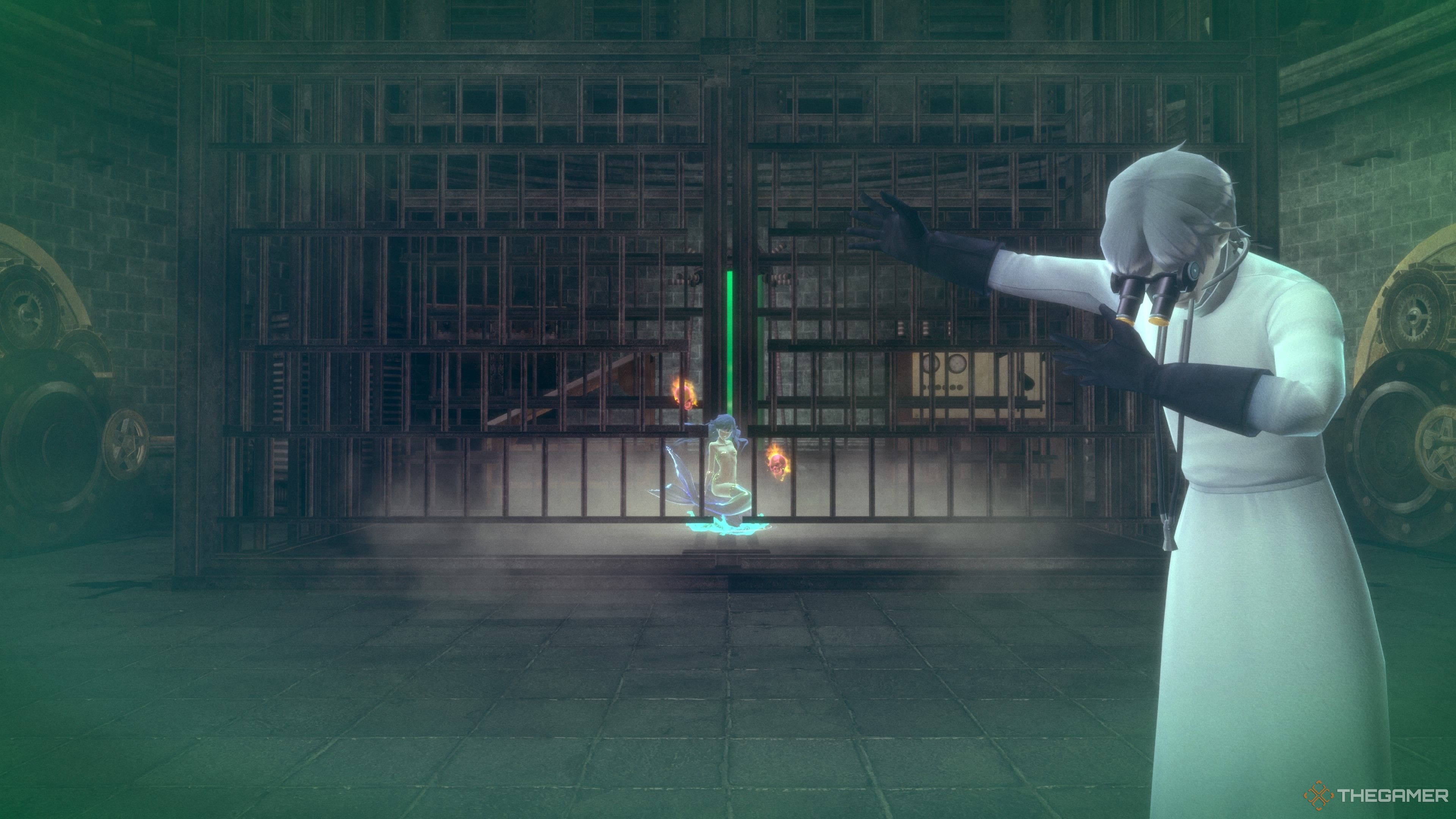 Victor presenting a newly fused Mermaid in Raidou Remastered The Mystery of the Soulless Army.