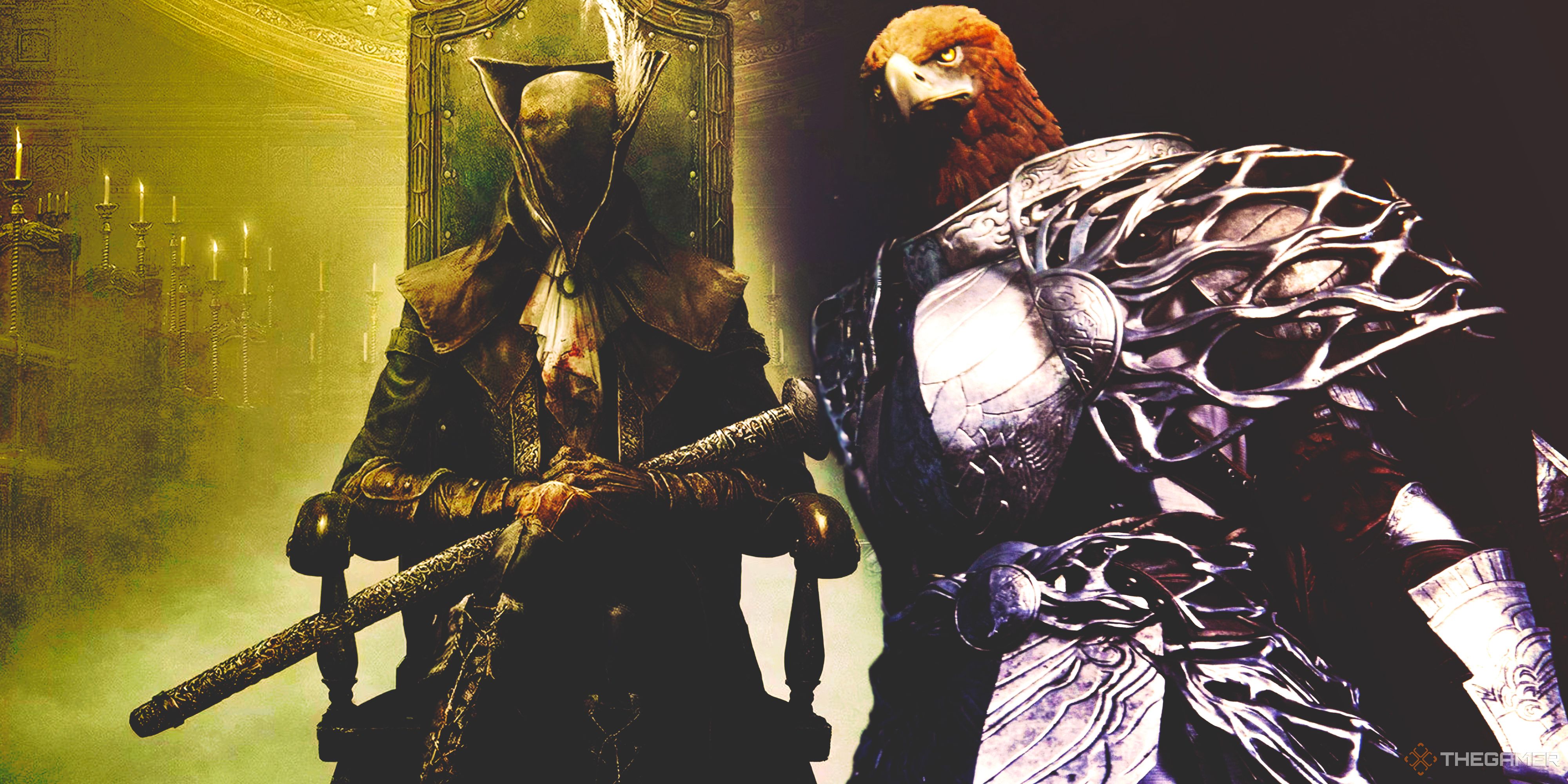 Bloodborne Lady Maria and Elden Ring Nightreign Guardian.