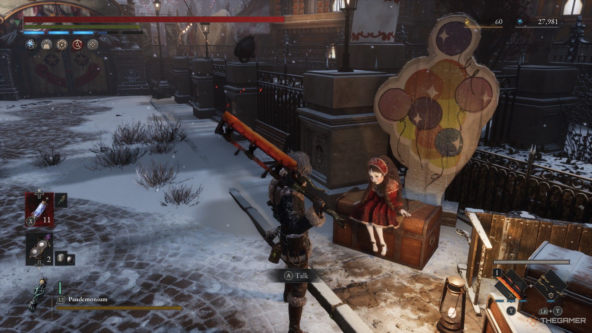 Player finds Rosaura in the Carnival in Lies of P: Overture.