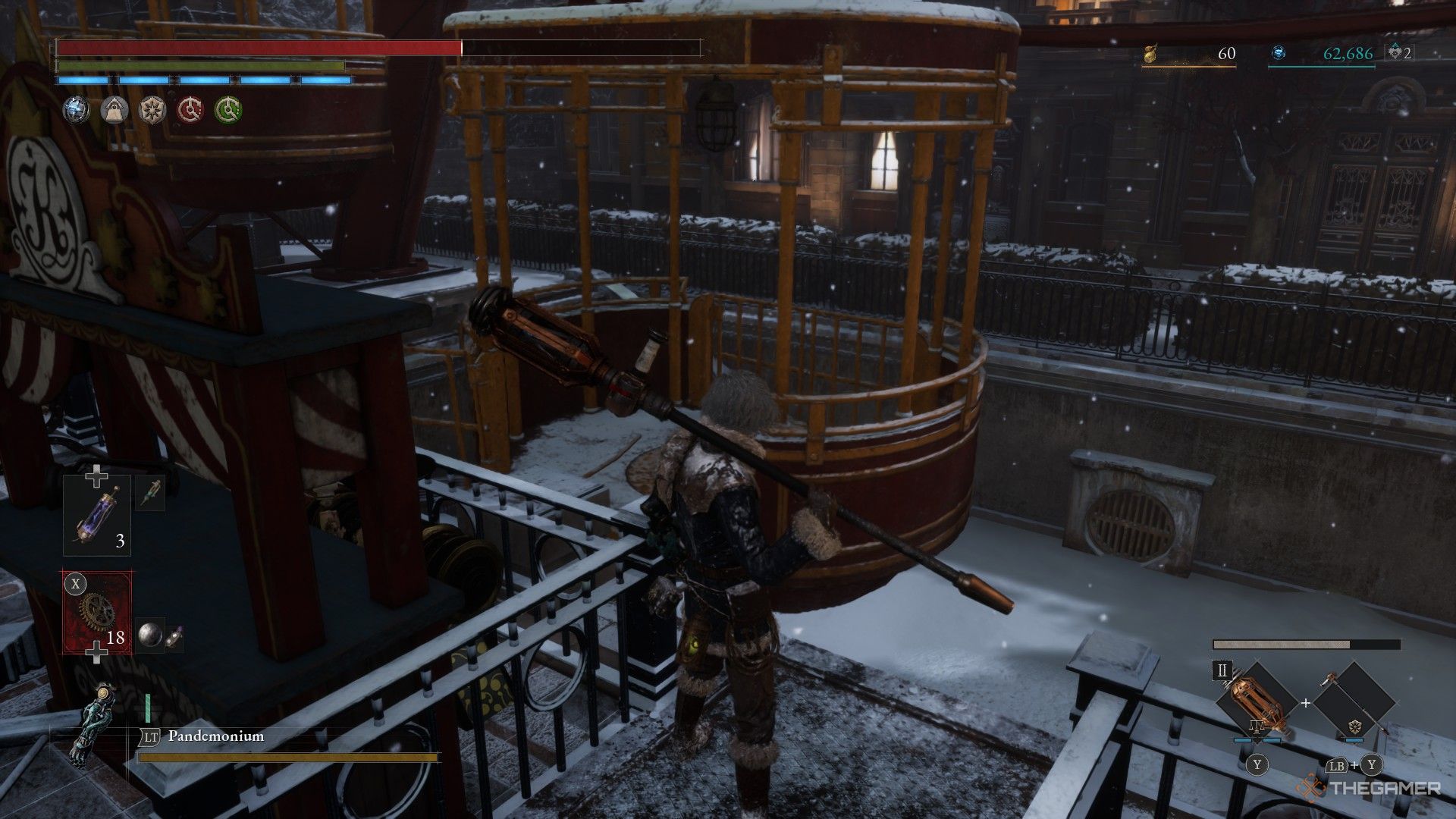 Player prepares to step onto the Ferris Wheel in Lies of P: Overture.