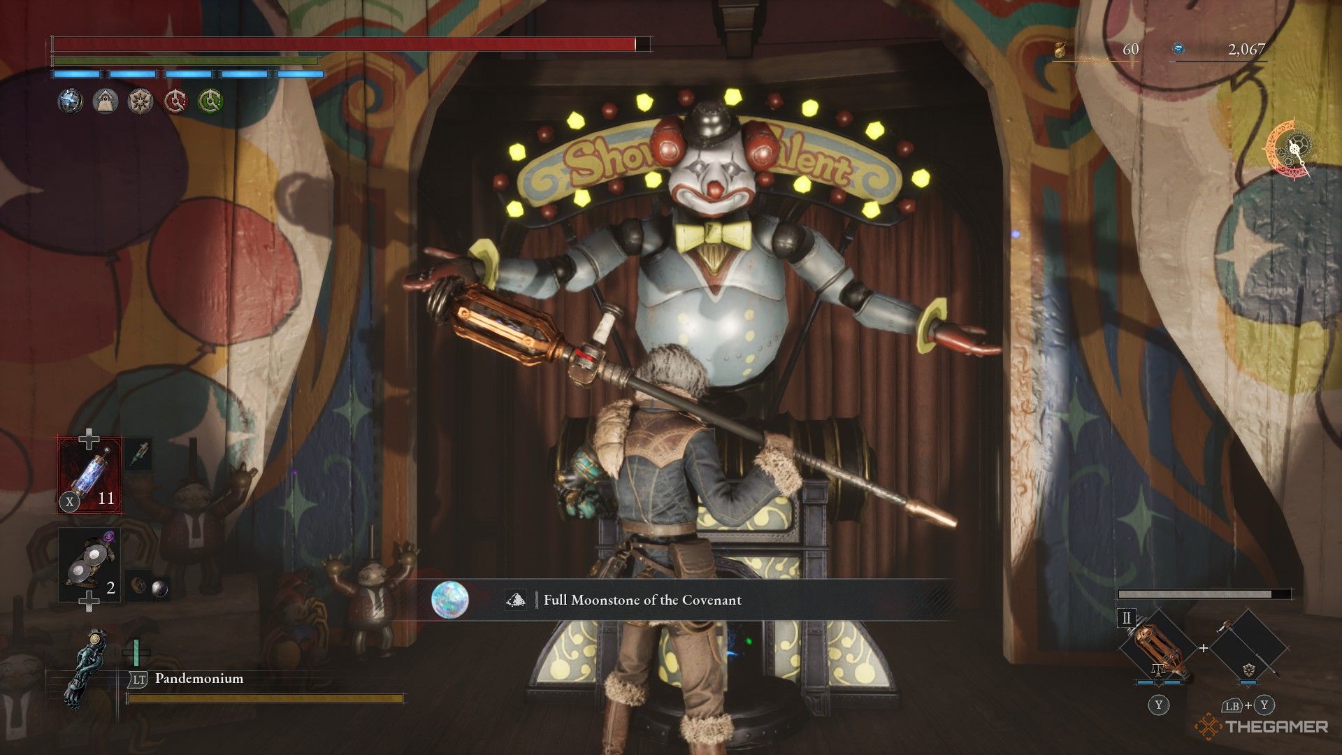 Player receives a Full Moonstone of the Covenant from the Prize Clown in Lies of P: Overture.