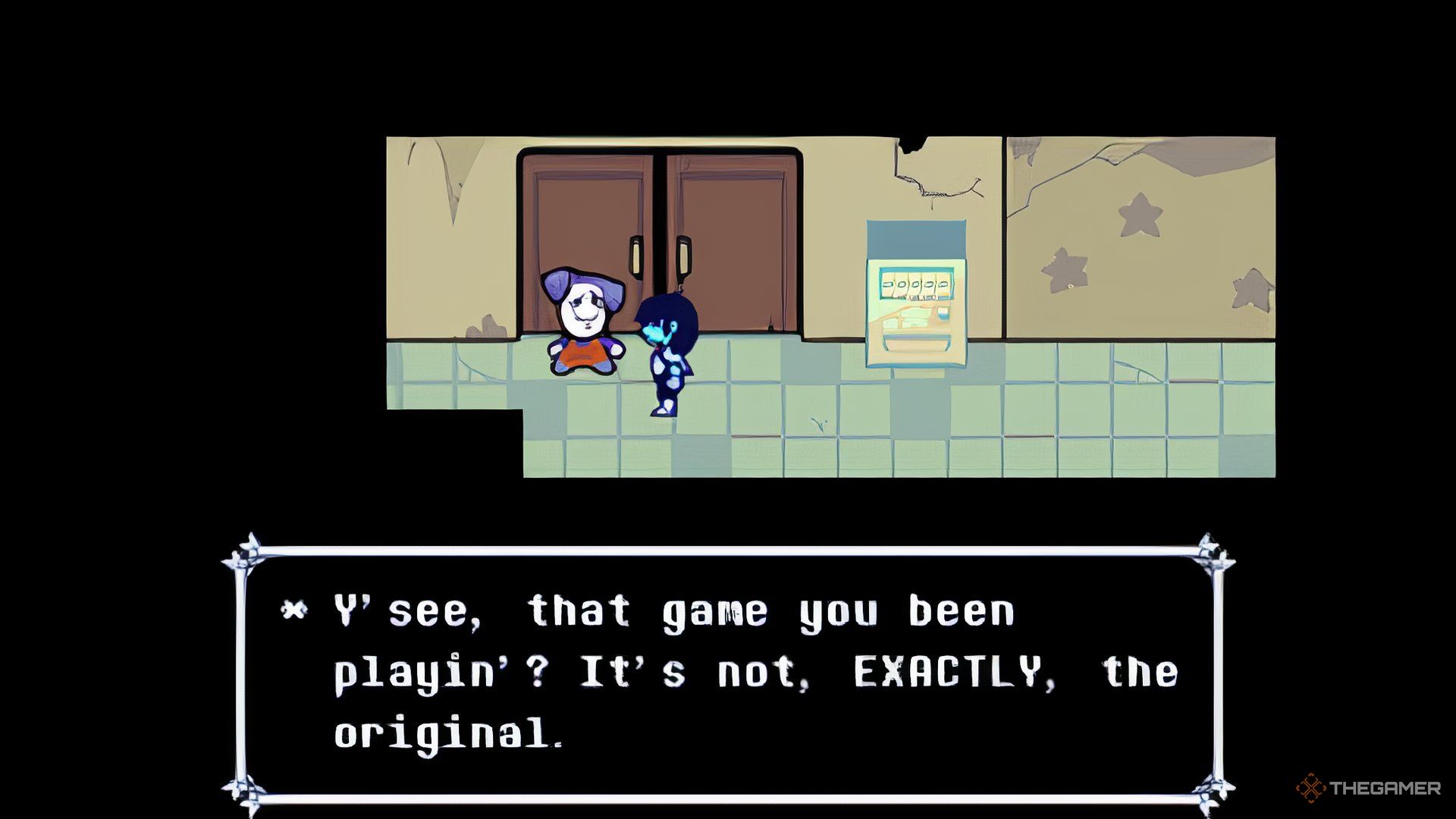 Talking To An NPC In The S-Rank Room In Deltarune.