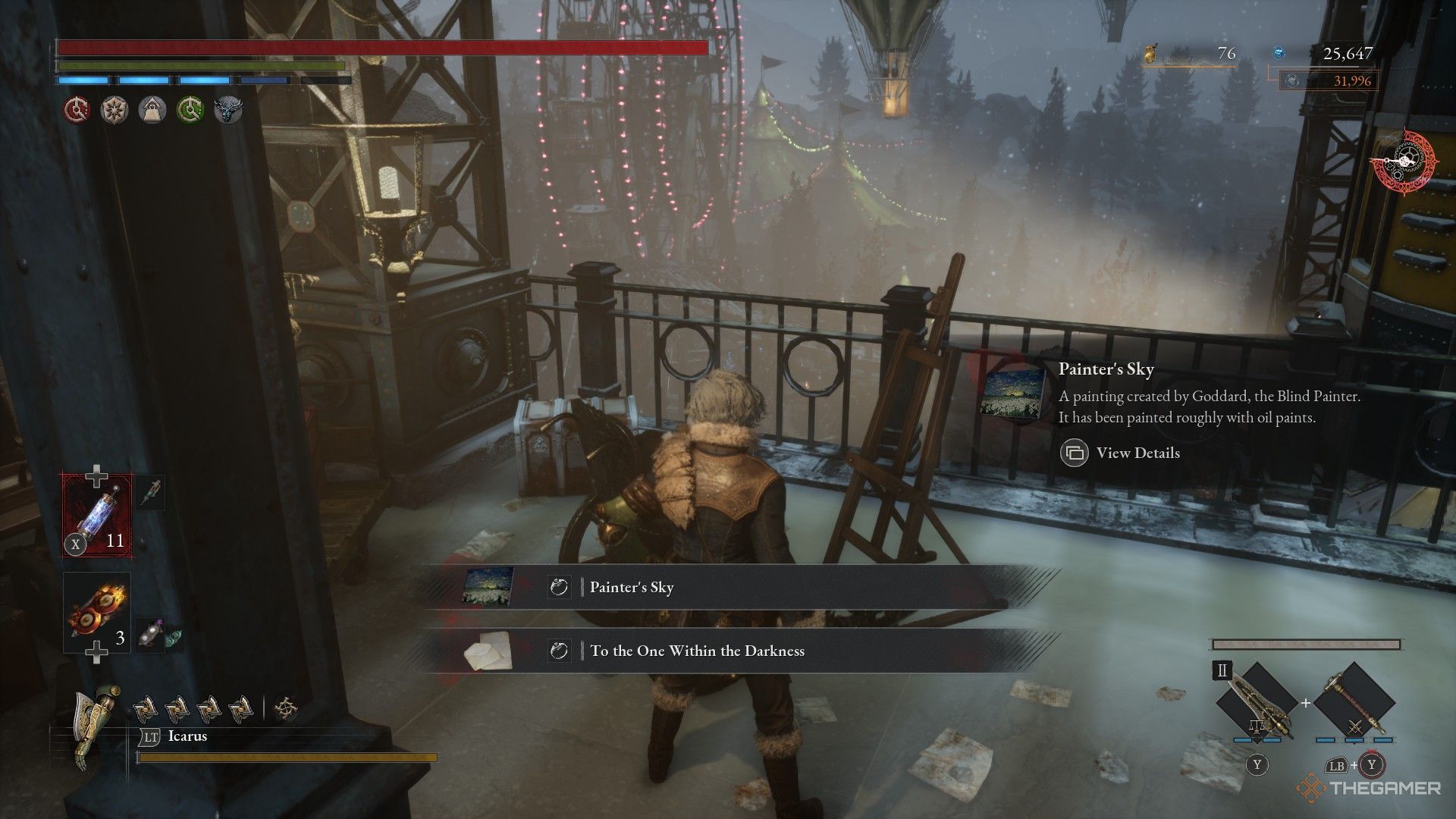 Player receives the Painter's Sky from Goddard in Lies of P: Overture.