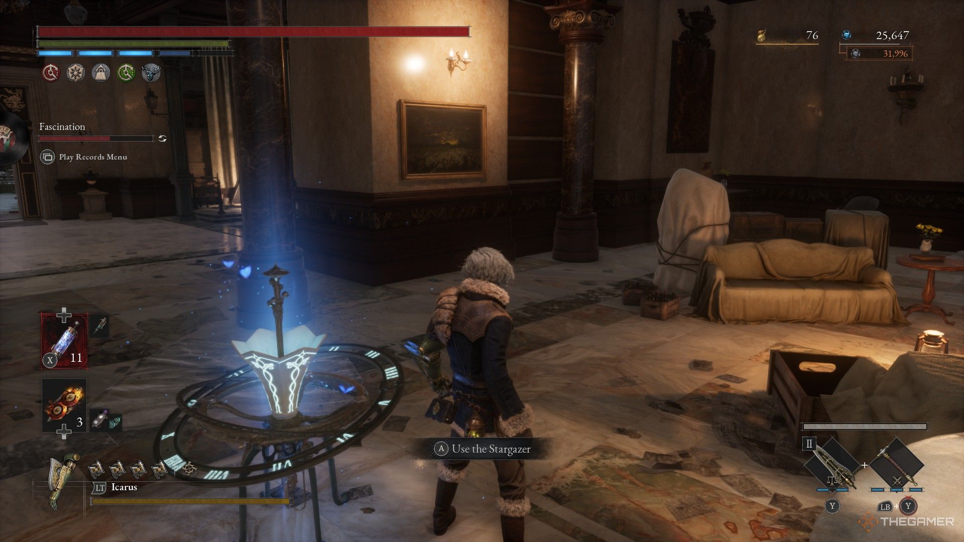 Player looks at the mounted painting made by Goddard in Lies of P: Overture.