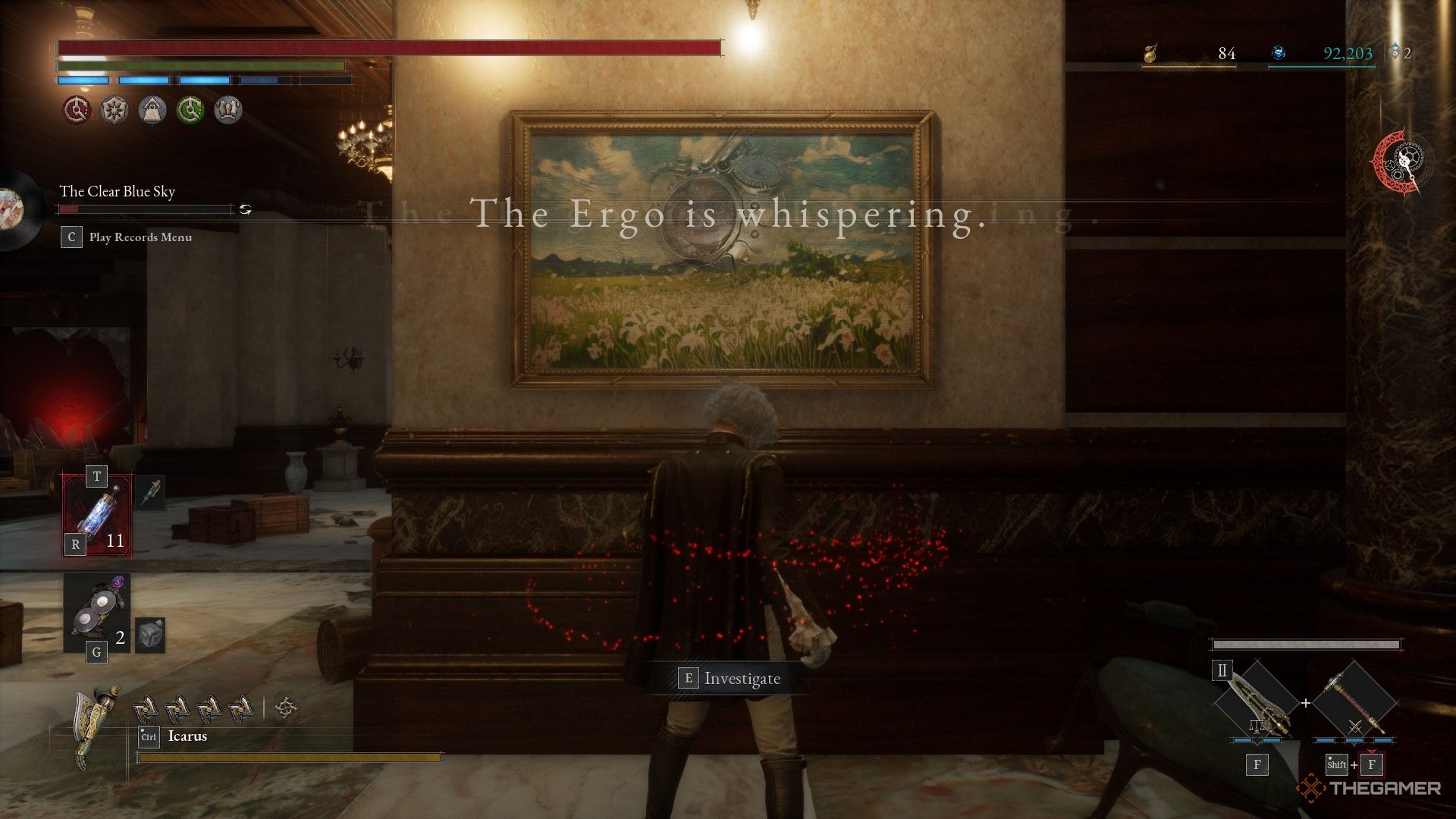 Player looks at the refreshed painting by Goddard in Hotel Krat in Lies of P: Overture.