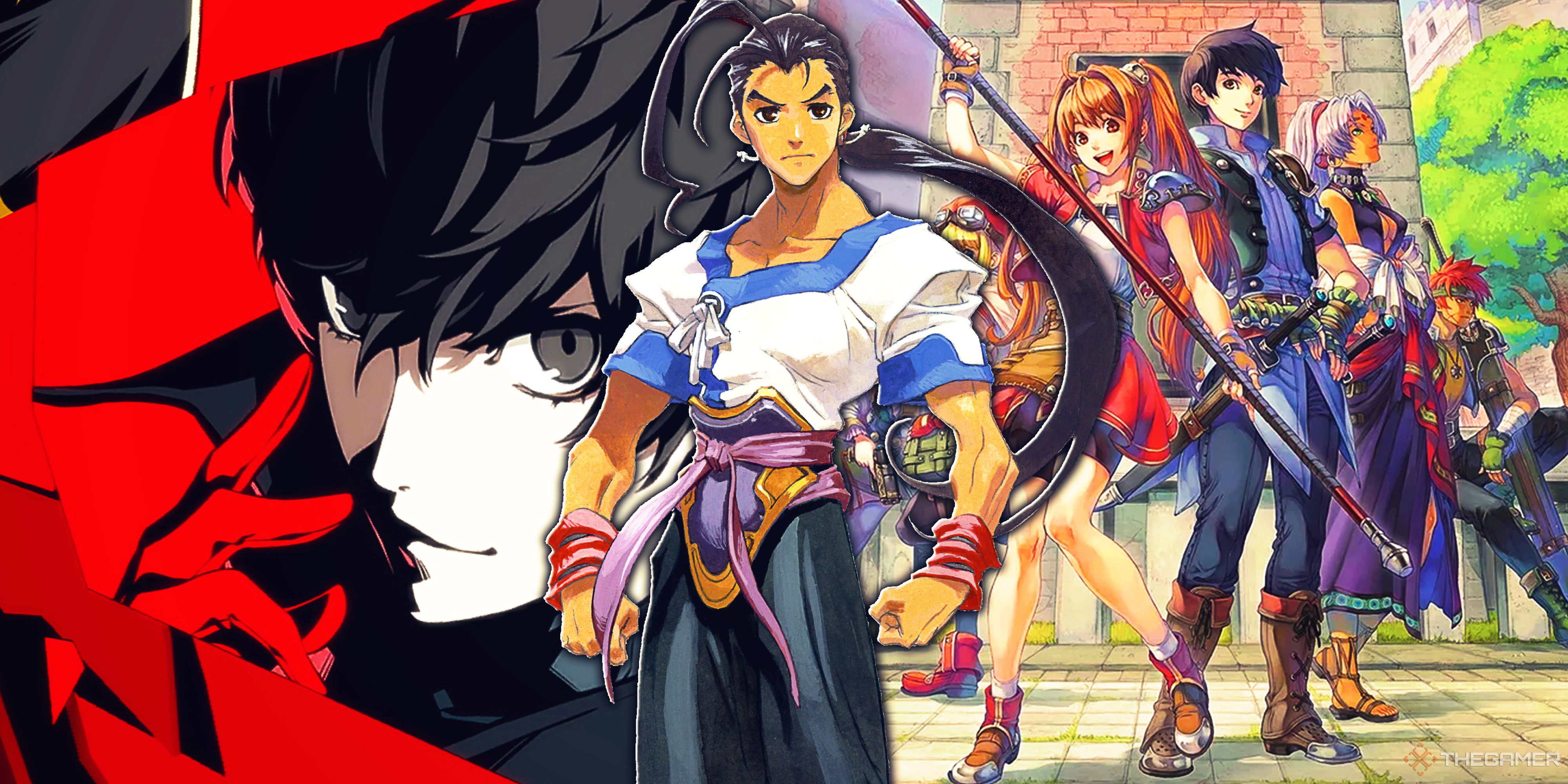 Persona 5 Royal, Xenogears and The Legend of Heroes Trails in the Sky.