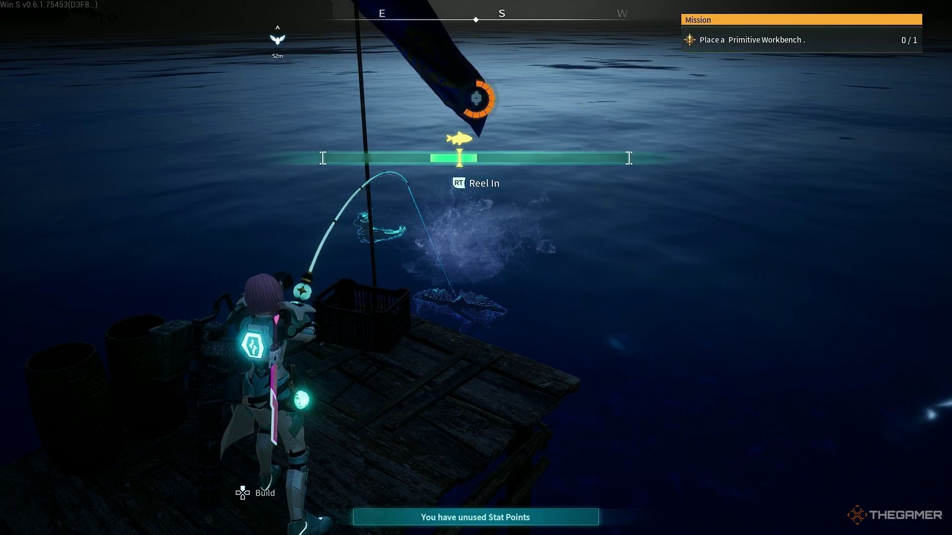 The fishing mini-game in Palworld.