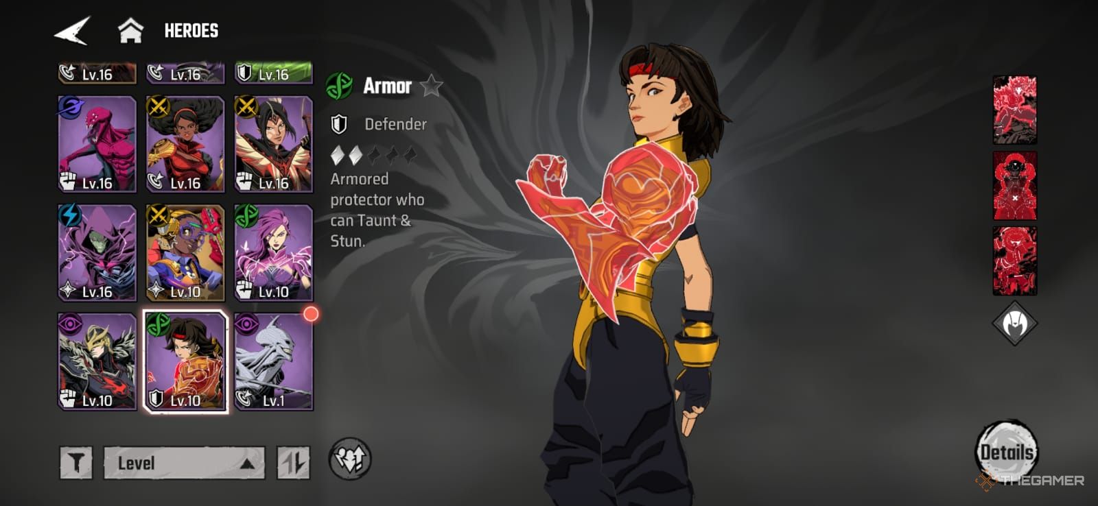 Marvel Mystic Mayhem Armor character sheet.