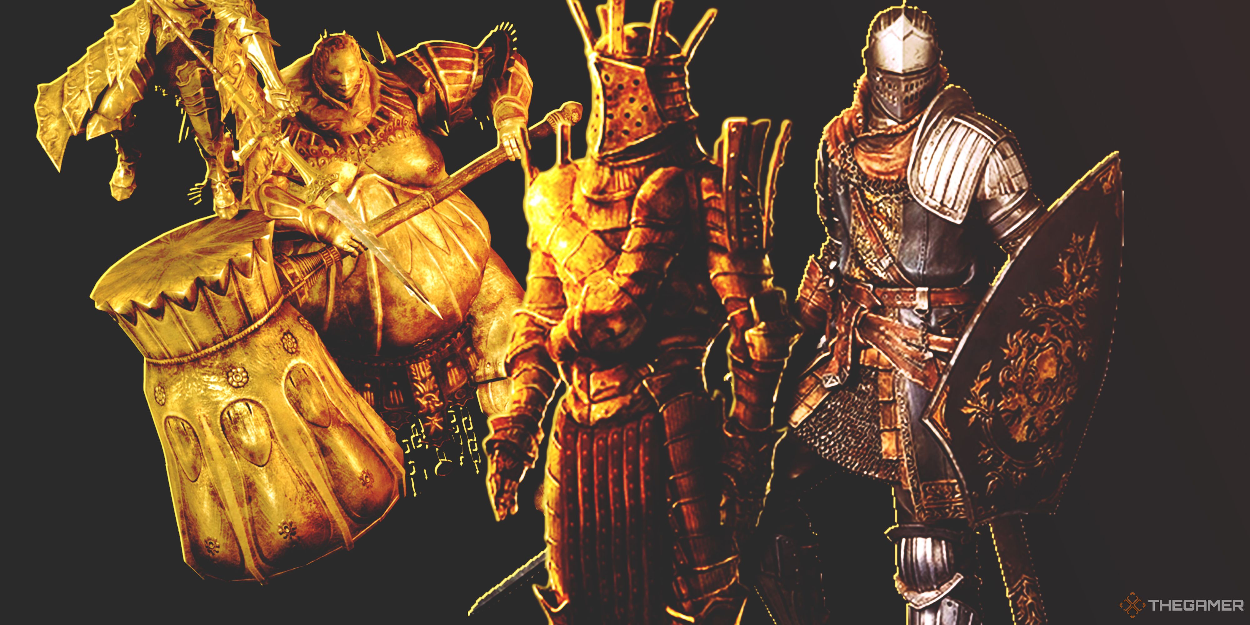 Dark Souls Characters Smough, Lautrec and Anri.