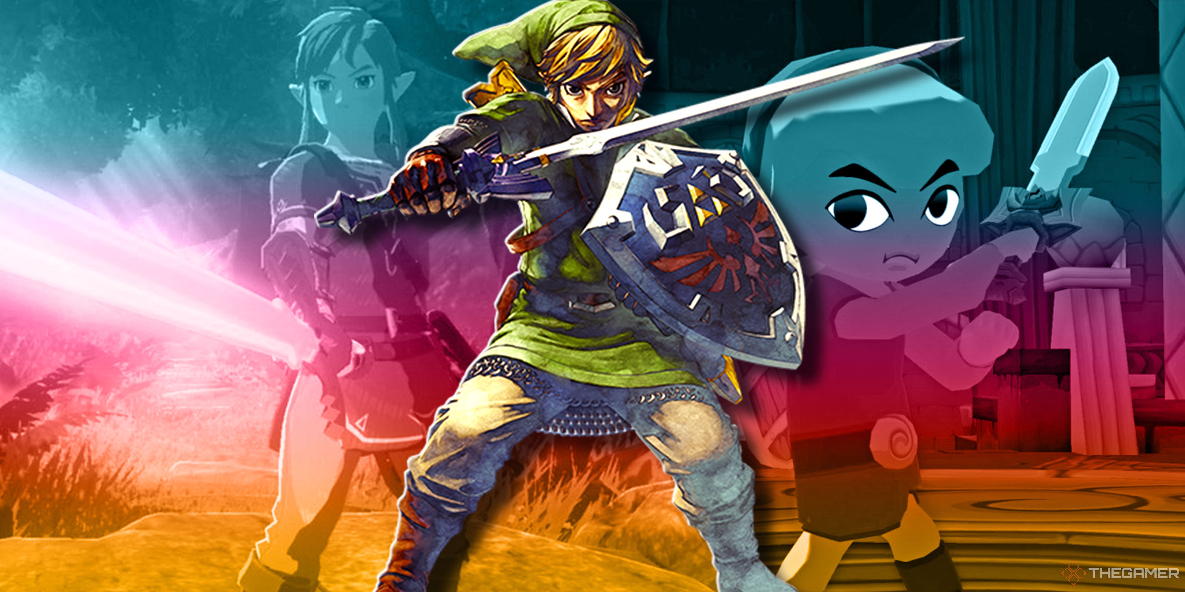 Breath of the Wild, Skyward Sword and Wind Waker Link.