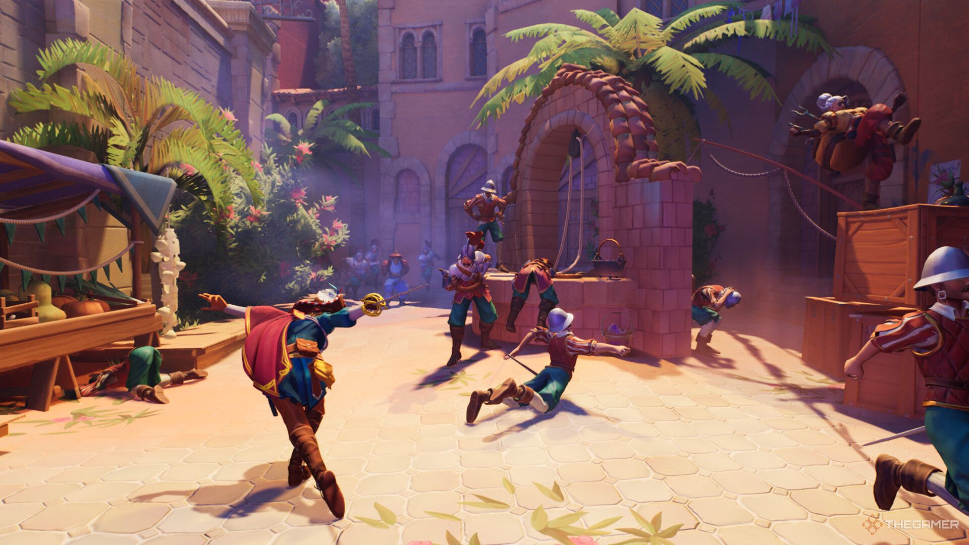 A battle scene from En Garde.