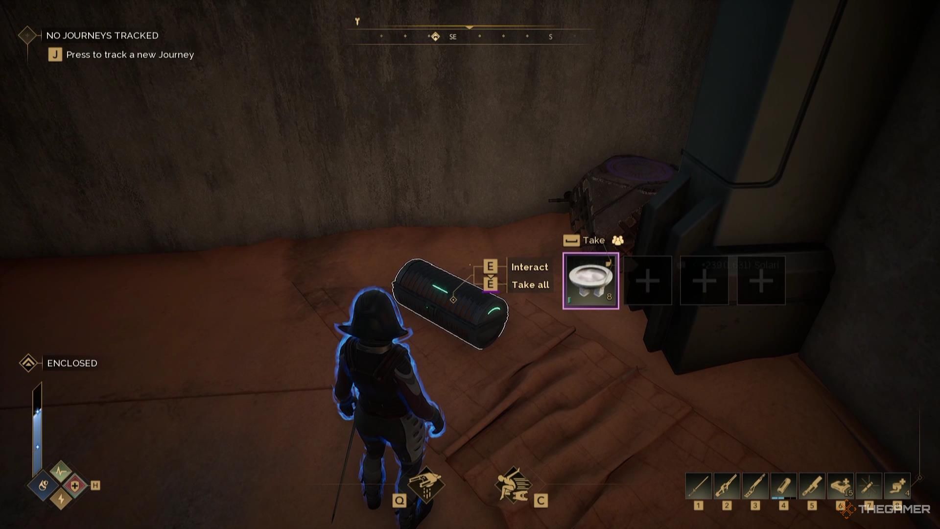 A container holds Diamondine Dust in Dune Awakening.