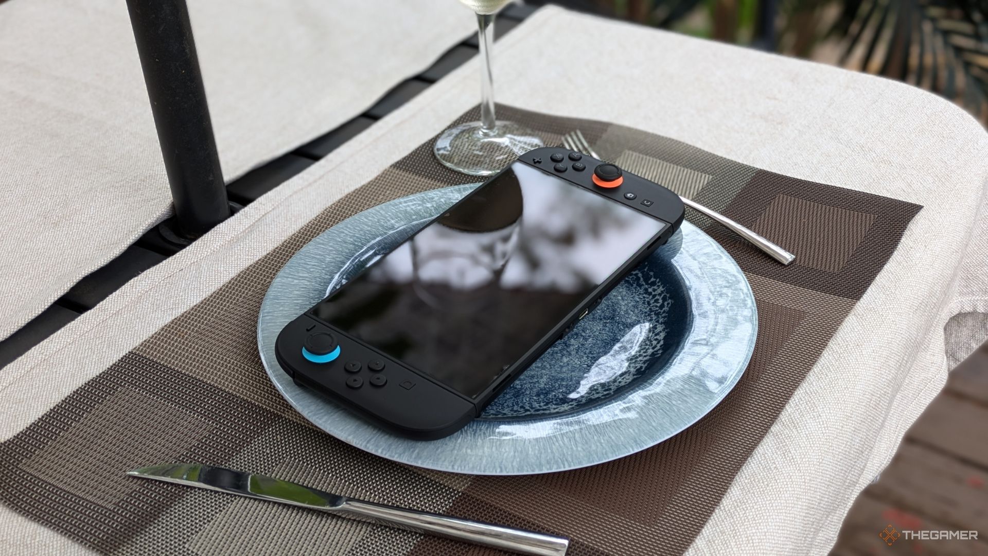 A Nintendo Switch 2 console On A Plate.