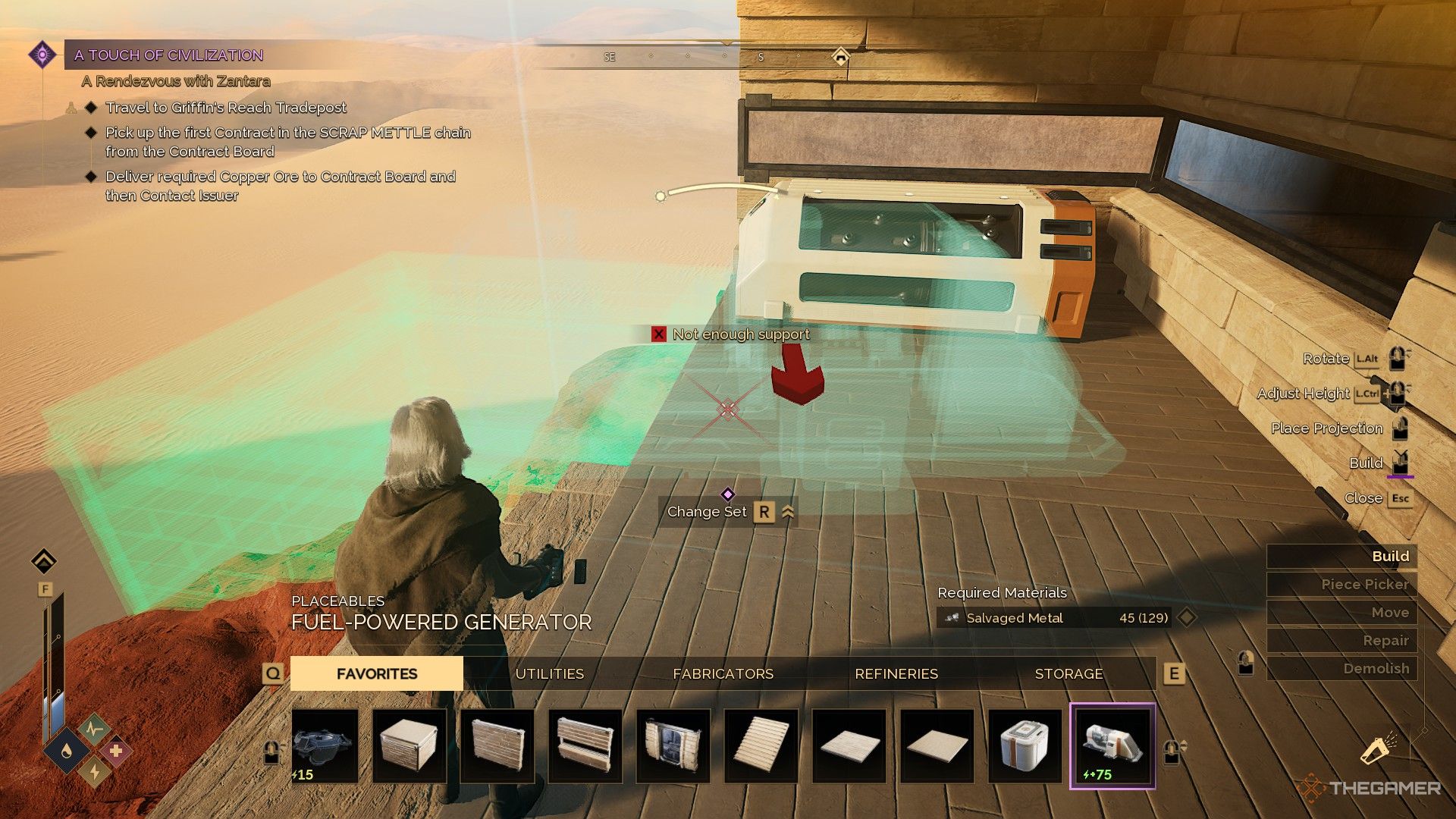 A player planning their base in Dune Awakening.