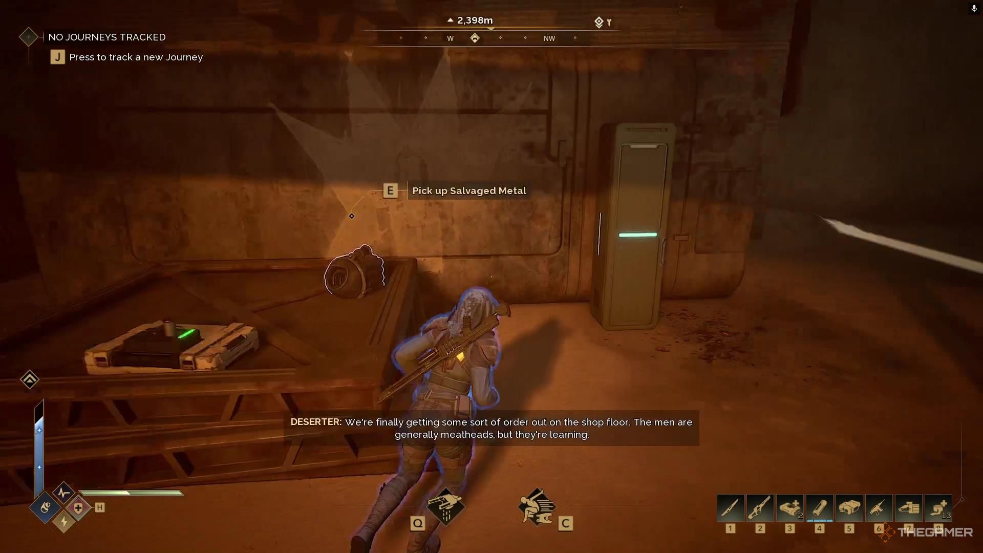 A recording sits to the left of a locker in Dune Awakening.