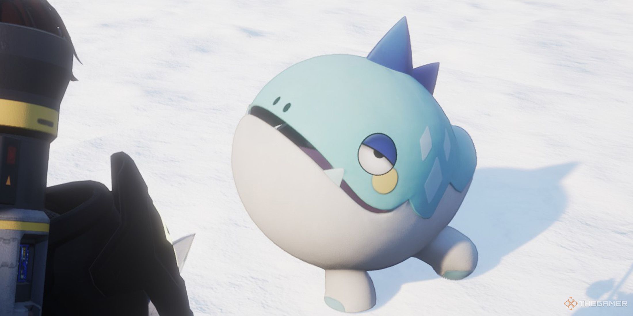 A wild Munchill is approaching the player in Palworld.