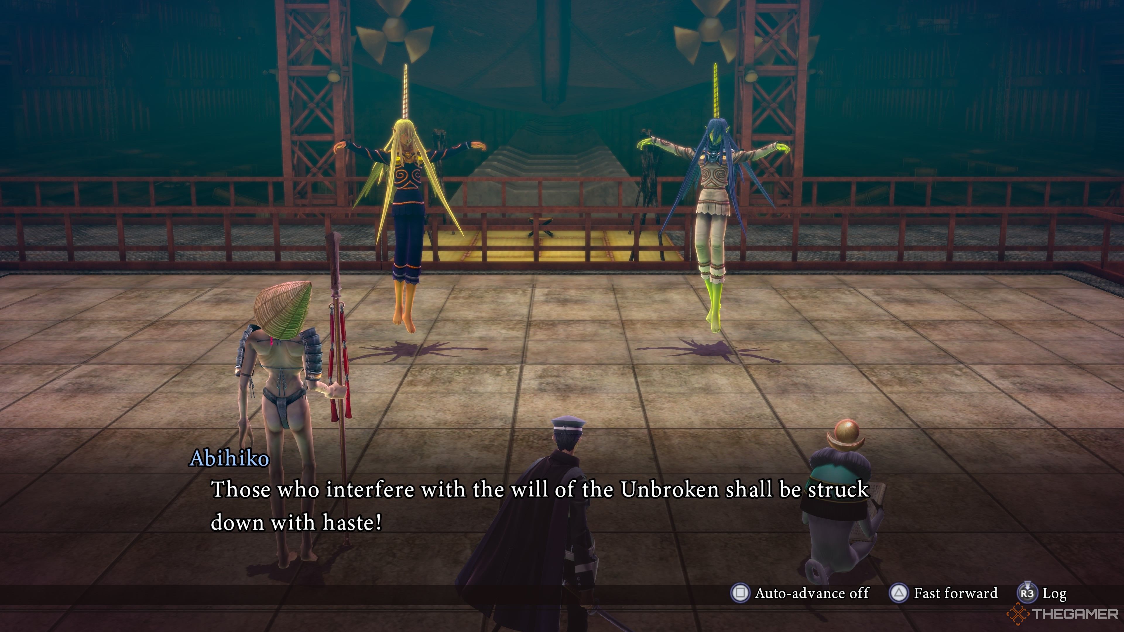 Abihiko before he and Nagasunehiko attack in Raidou Remastered The Mystery of the Soulless Army.