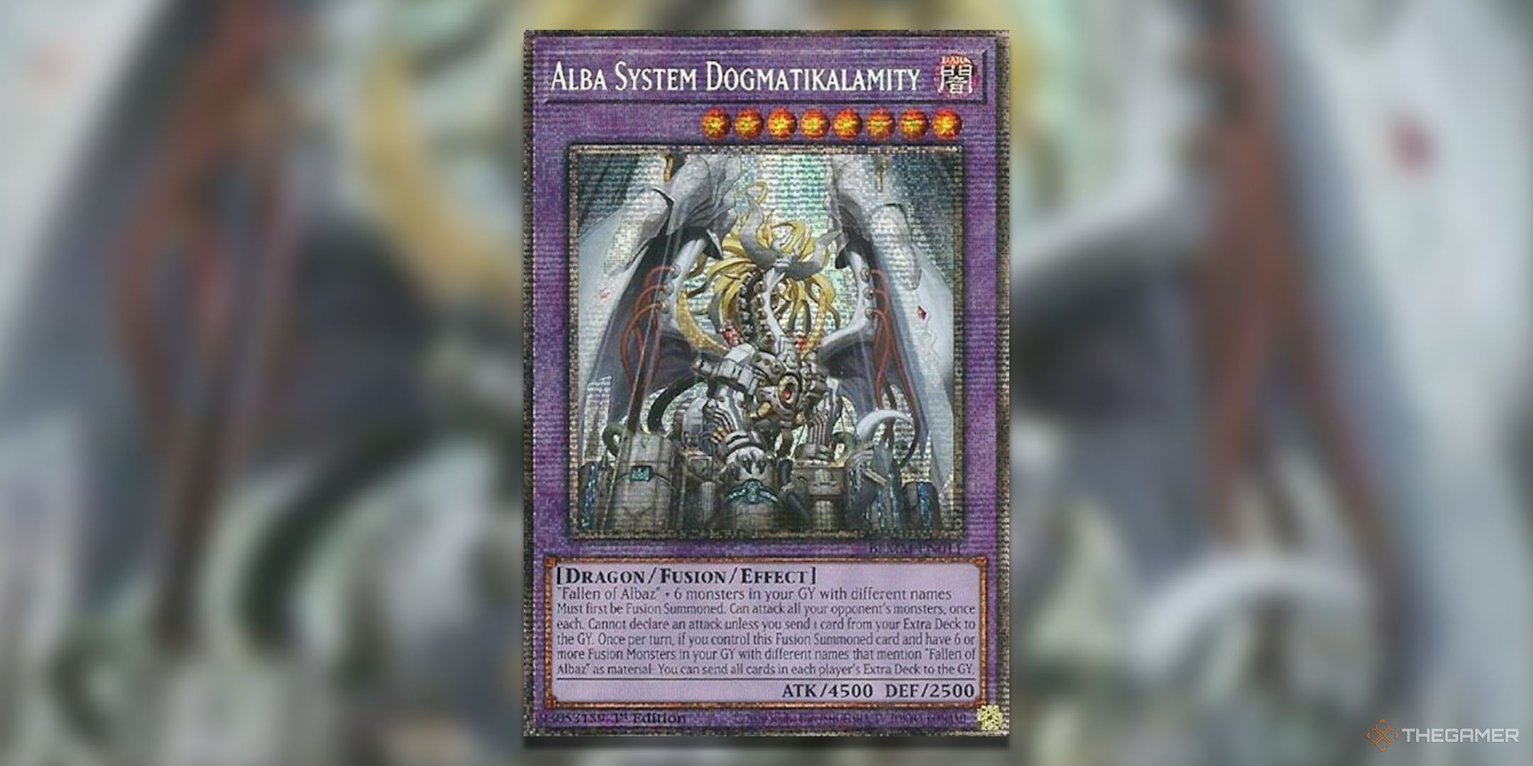 Alba System Dogmatikalamity Yu-Gi-Oh! TCG Battles of Legend Monster Mayhem Starlight Rare card art.